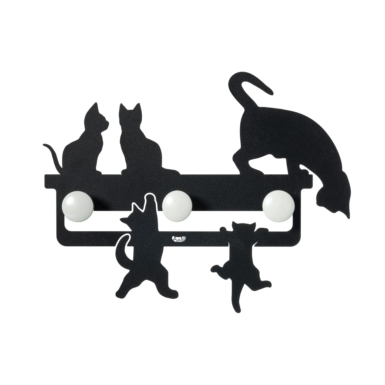 ARTI & MESTIERI Piccolo Appendiabiti a Muro di Design Cattitude 44x35cm