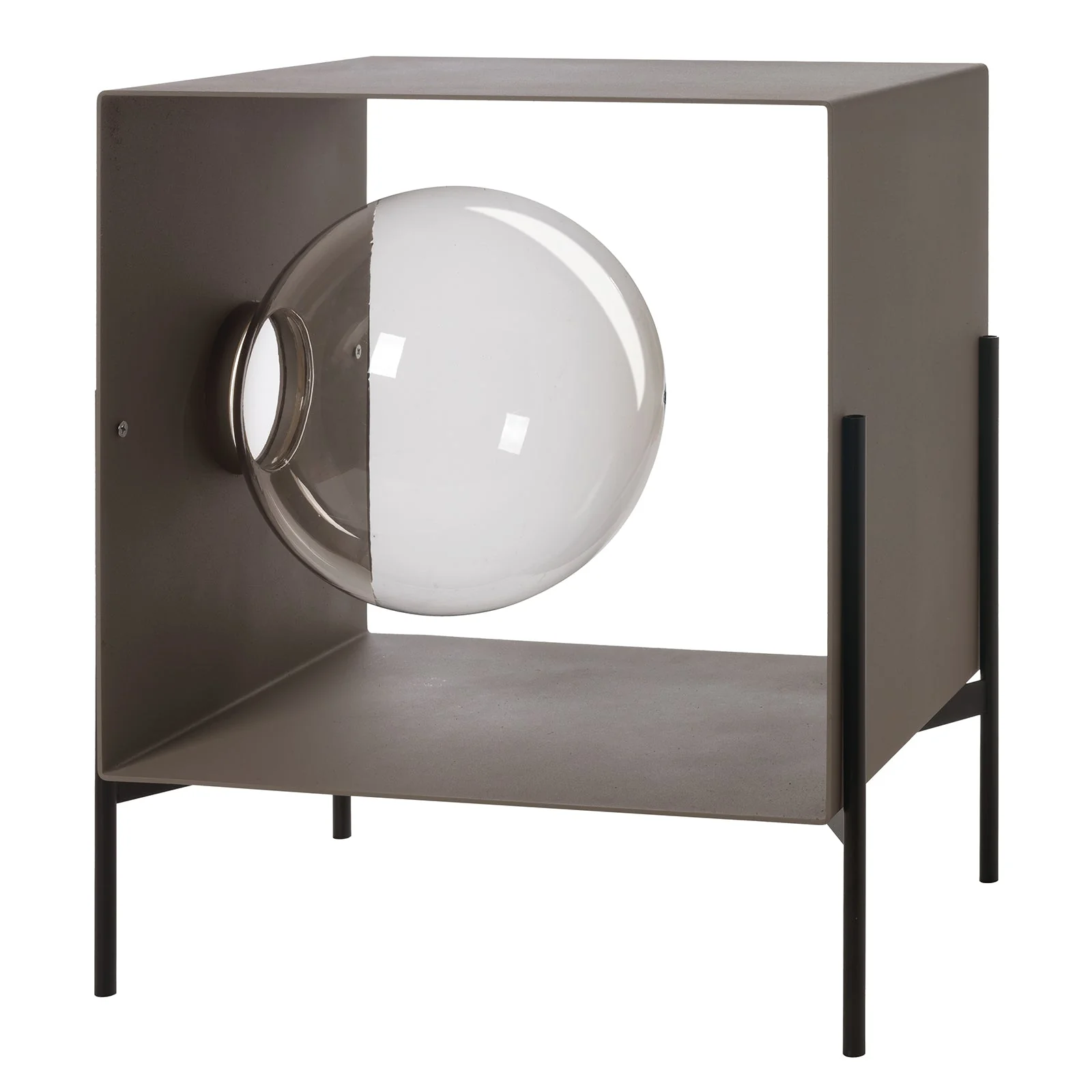 ARTI & MESTIERI Mobile da Soggiorno di Design Globe Piccolo Fango Base Nera