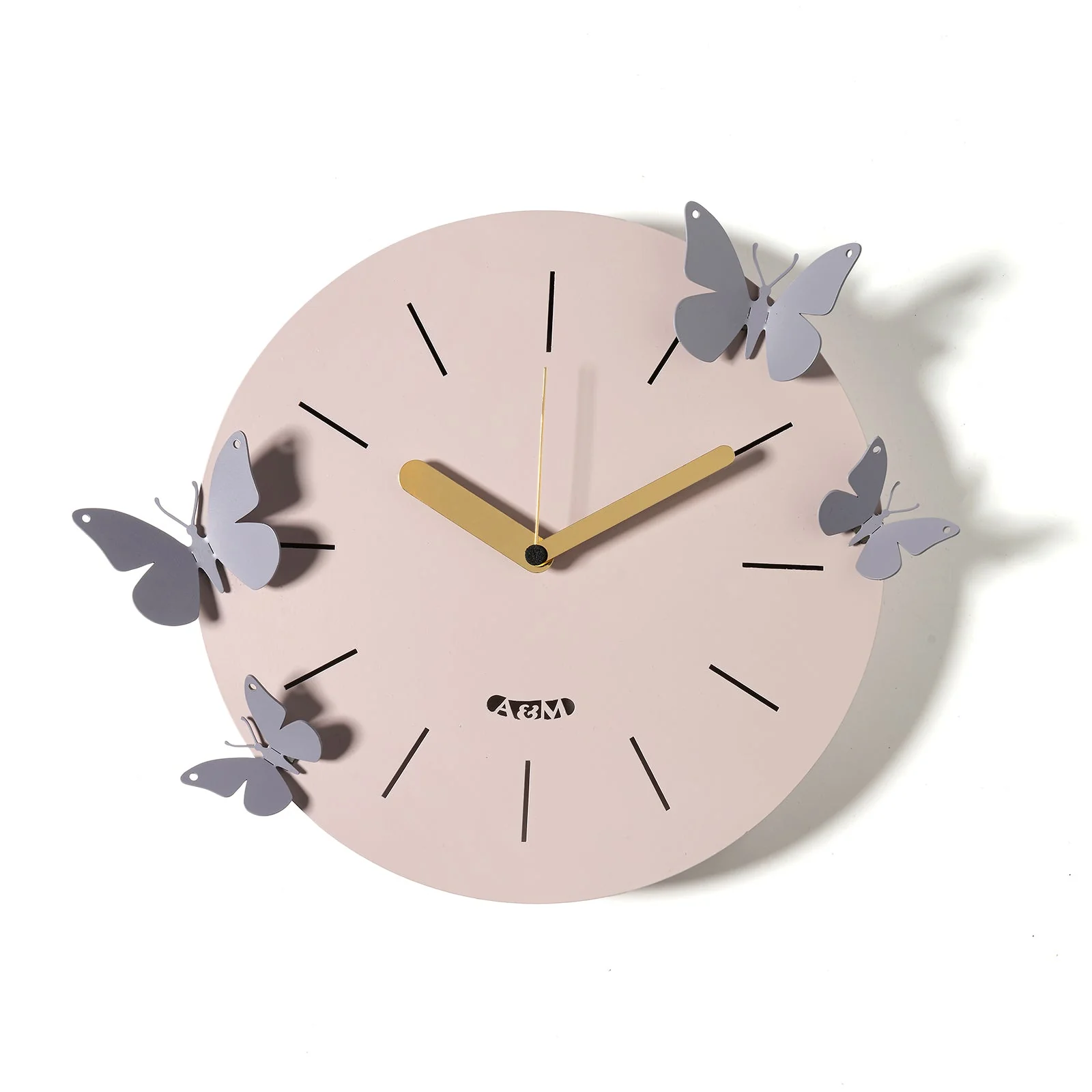 ARTI & MESTIERI Orologio Con Farfalle Battito D'Ali Gelso Glicine 30x30cm