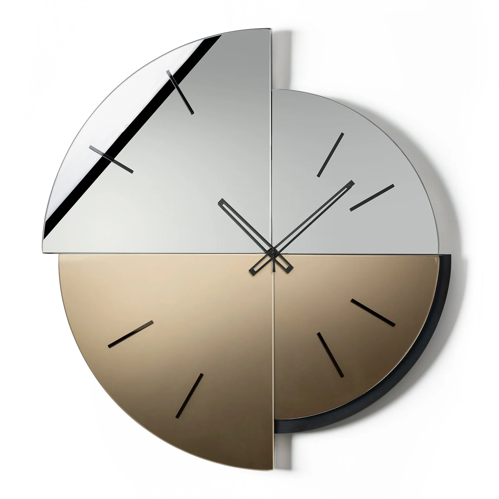 ARTI & MESTIERI Orologio da Parete Avignone 65x70cm Nero | Crystal Luxe Fumé | Velour Luxe Bronzo