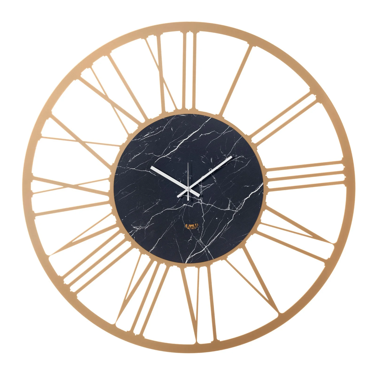 ARTI & MESTIERI Orologio da Parete Design Big 90 Oro Laccato E Marmo Nero