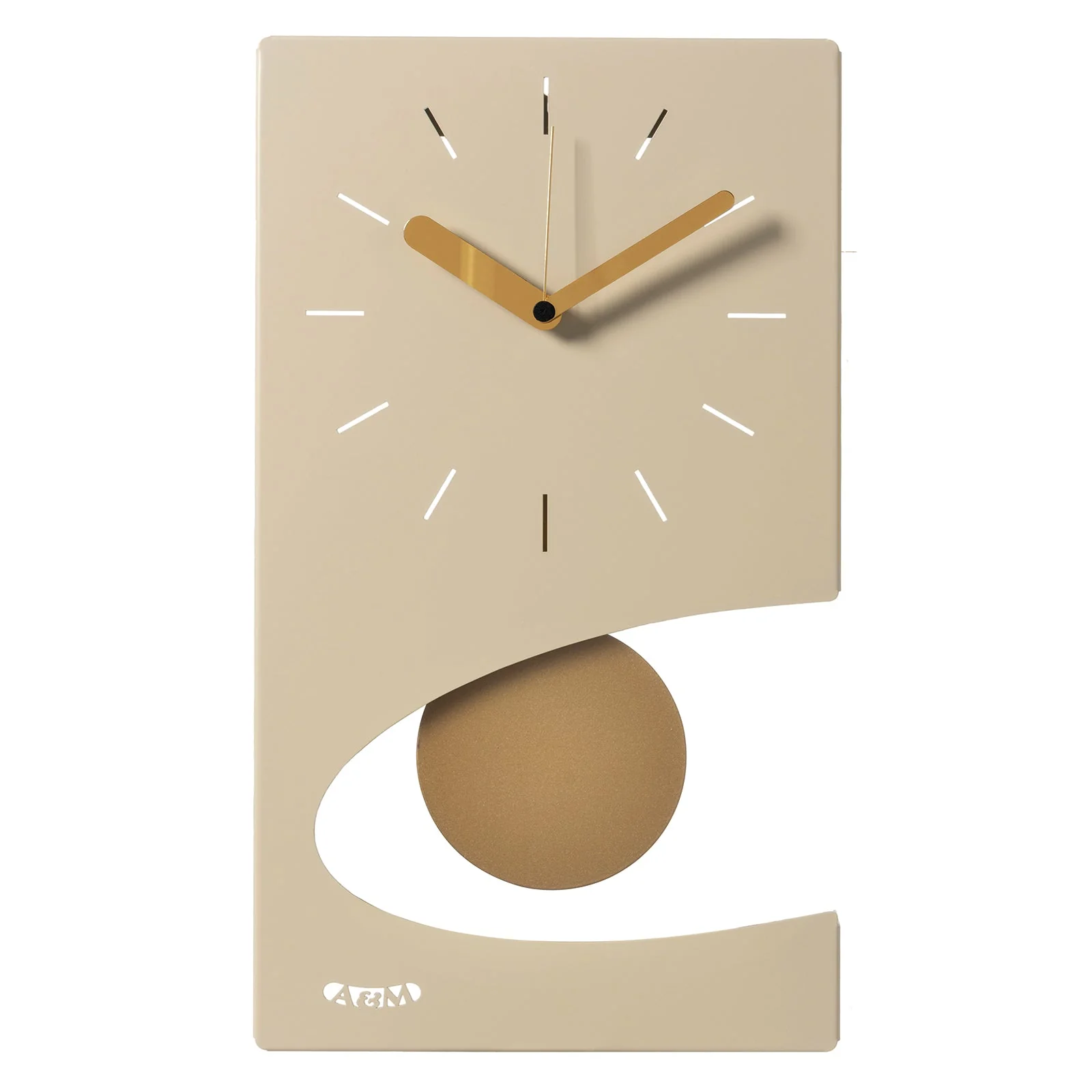 ARTI & MESTIERI Orologio da Parete di Design Moderno Eclipse Pendolo Crema