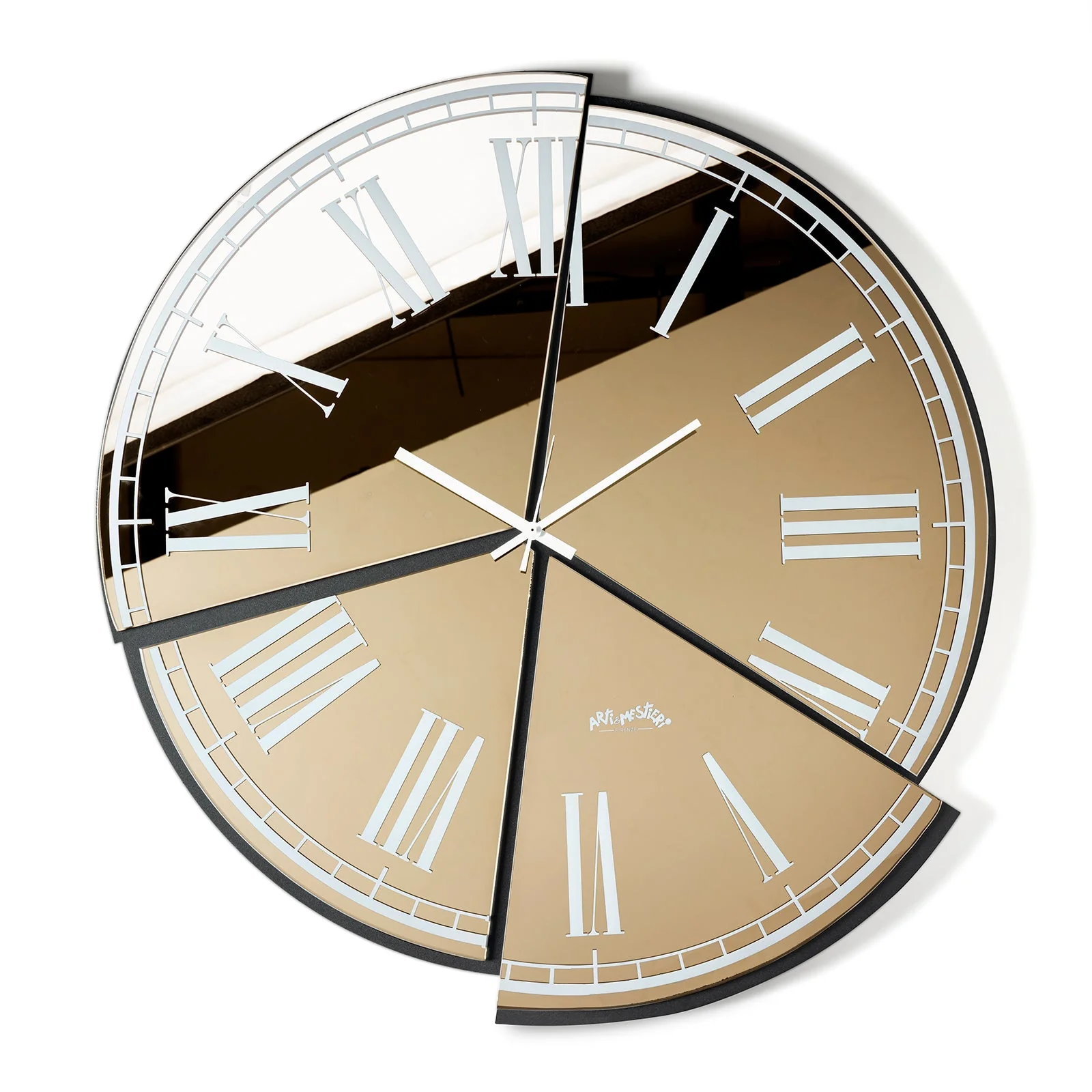 ARTI & MESTIERI Orologio da Parete Particolare Kintsugi 66x70cm Nero | Crystal Luxe Bronzo