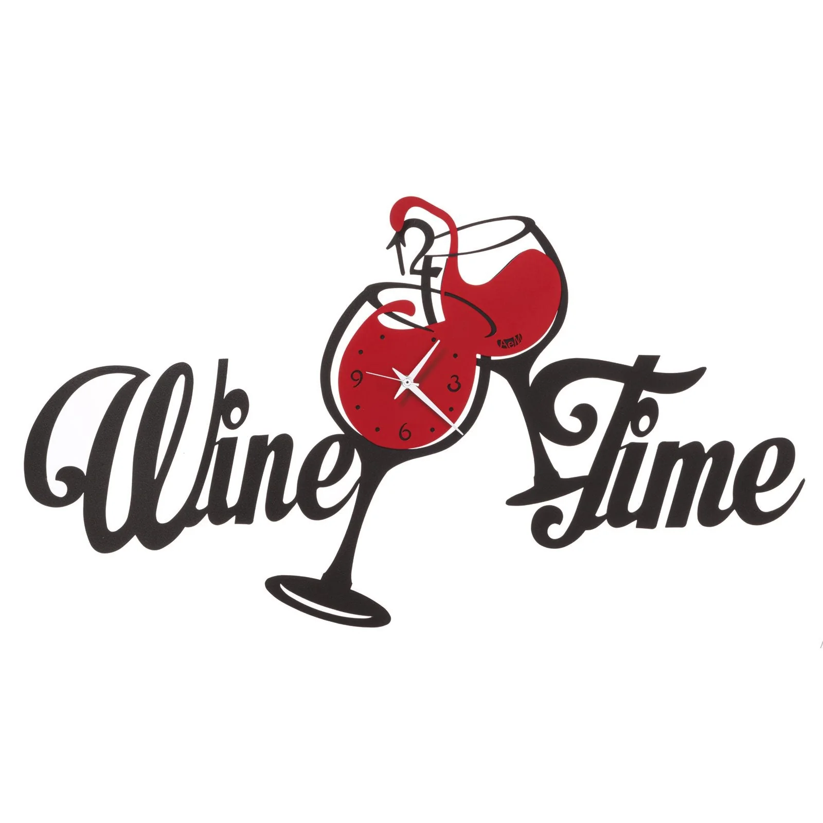 ARTI & MESTIERI Orologio da Parete Particolare Wine Time Nero E Rosso - Image 2