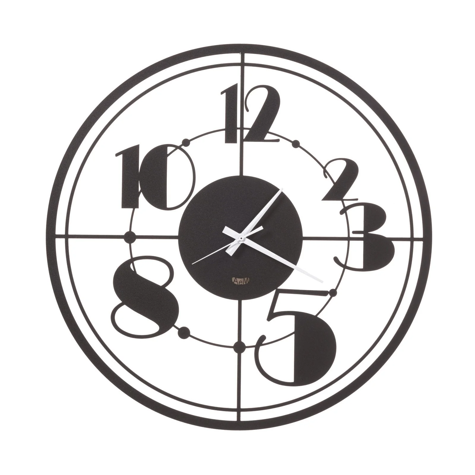 ARTI & MESTIERI Orologio da Parete Teo Nero