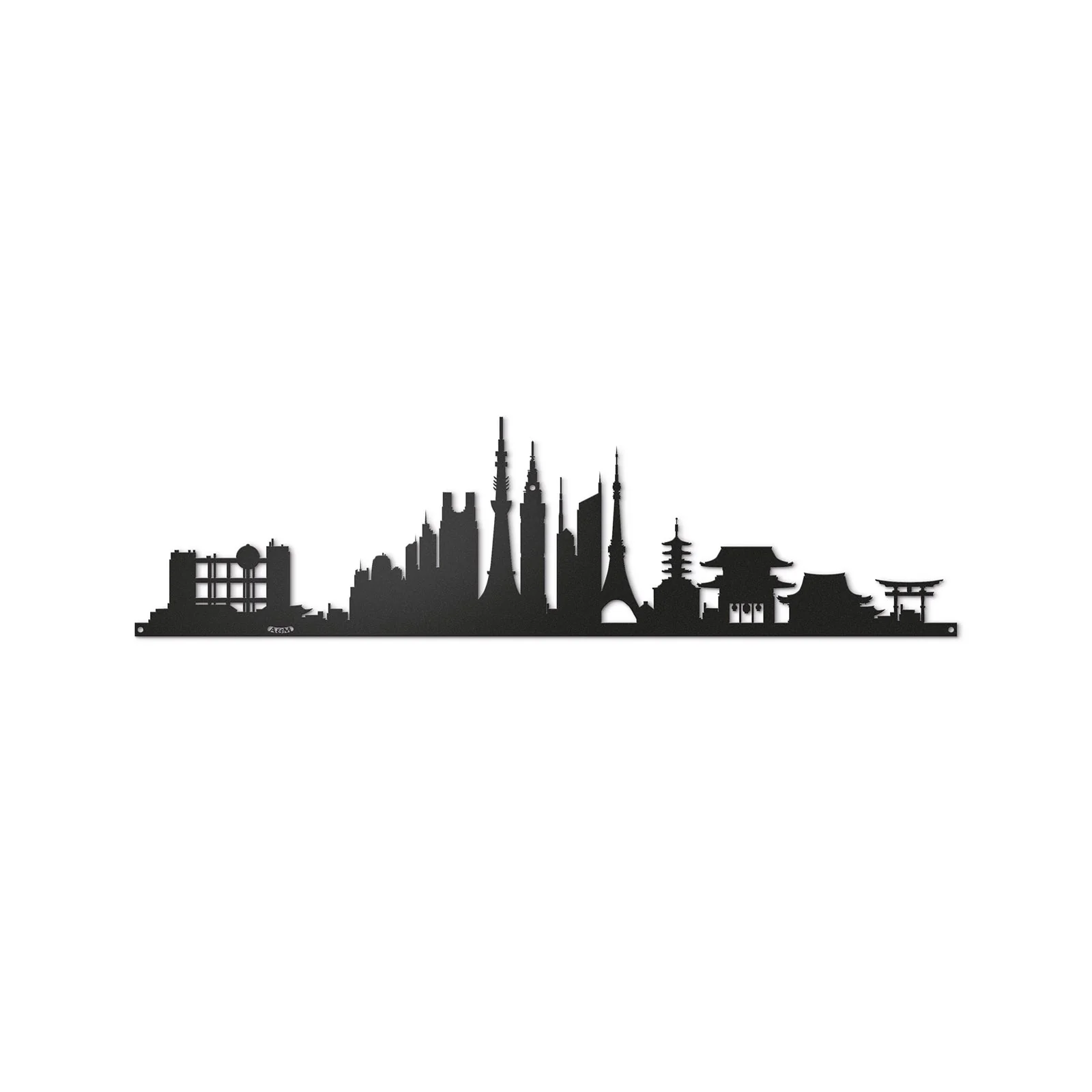ARTI & MESTIERI Pannello Decorativo Tokyo Skyline 60x15cm Nero