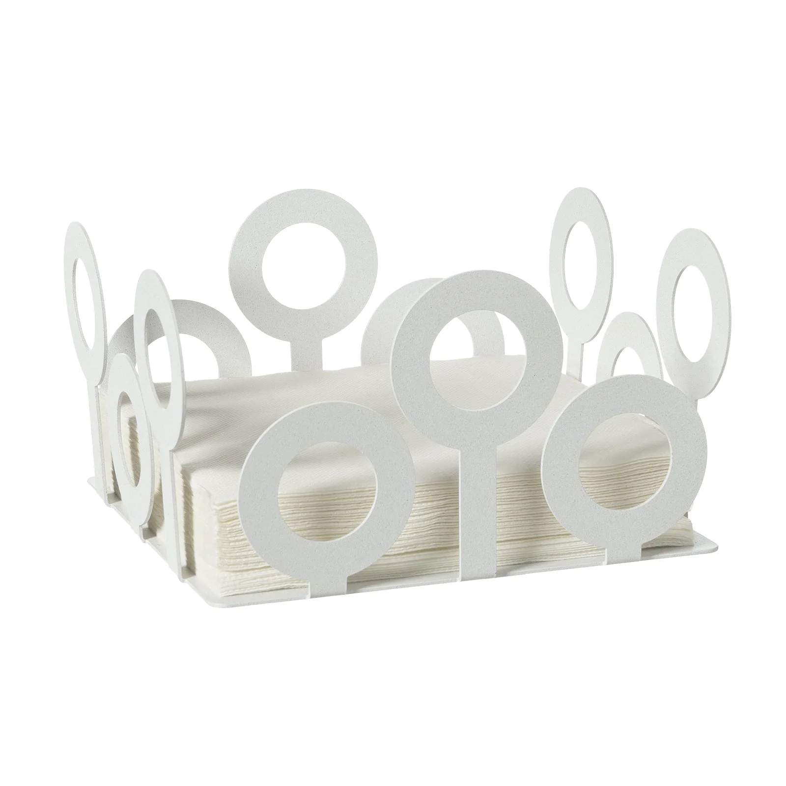 ARTI & MESTIERI Portatovaglioli Bollicine Bianco Marmo 10x17,5cm