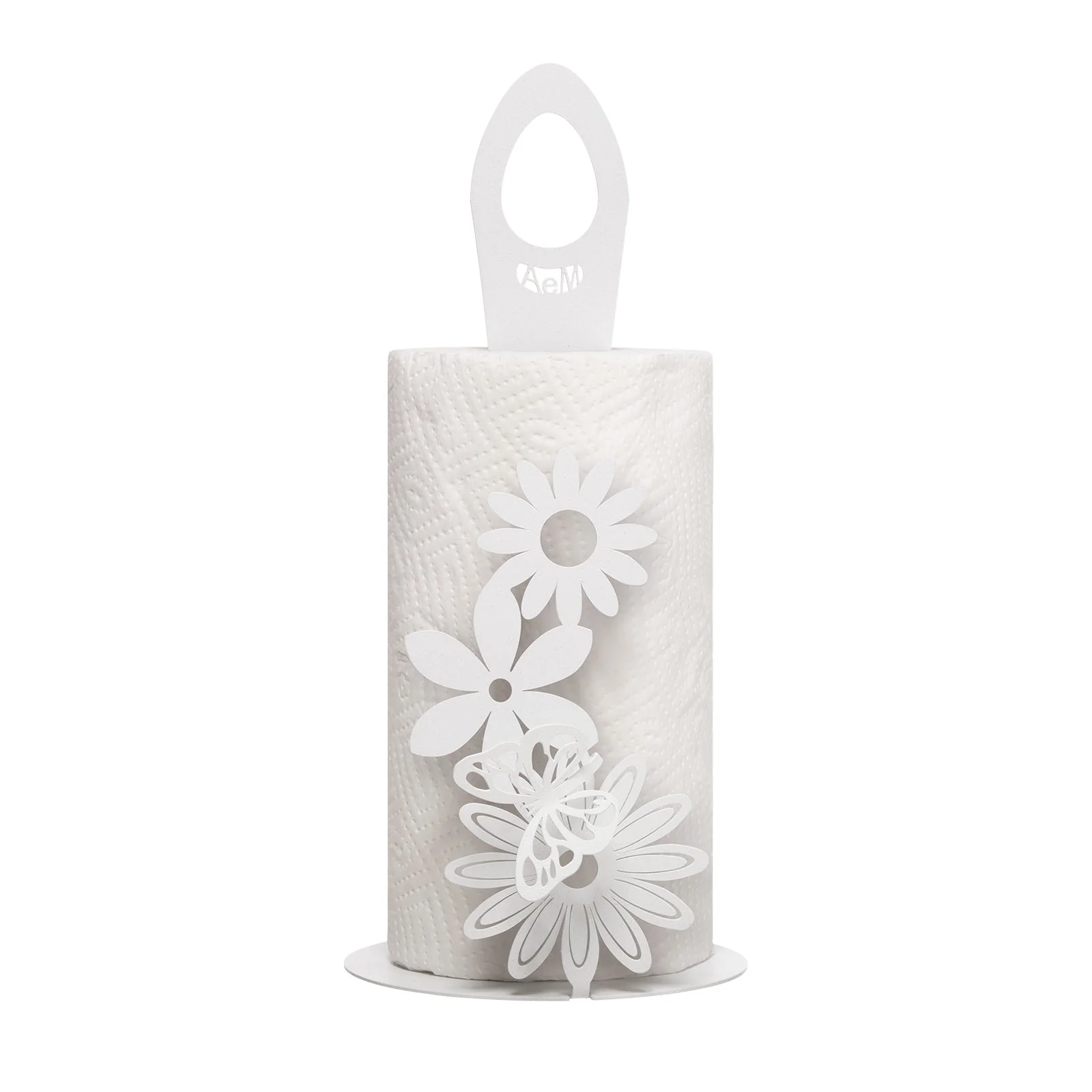 ARTI & MESTIERI Porta Rotoli da Cucina Margherite Bianco Marmo