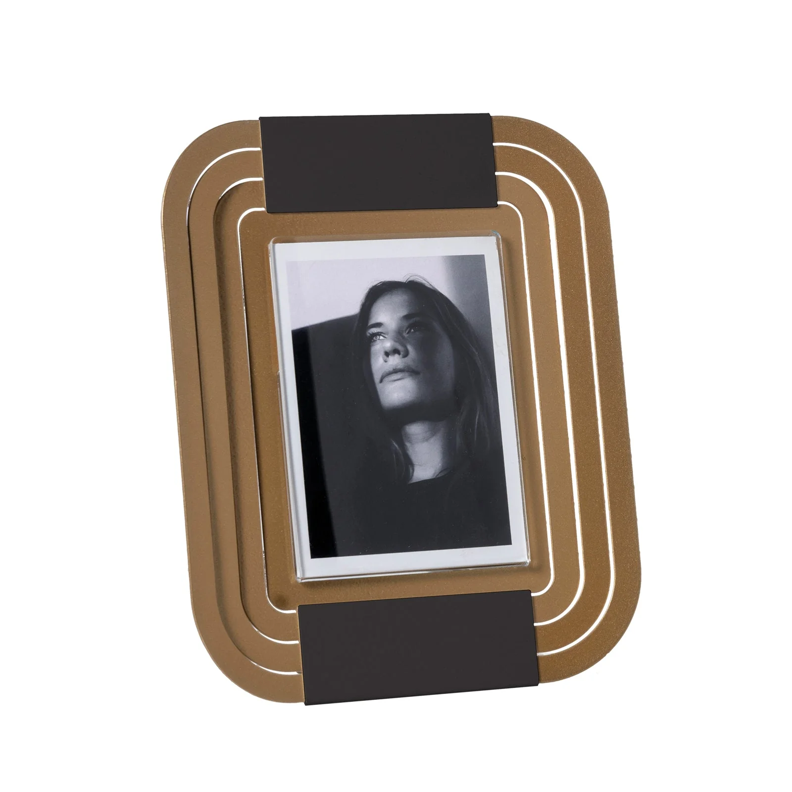 ARTI & MESTIERI Portafoto di Design Tudor Piccolo Oro Laccato Nero