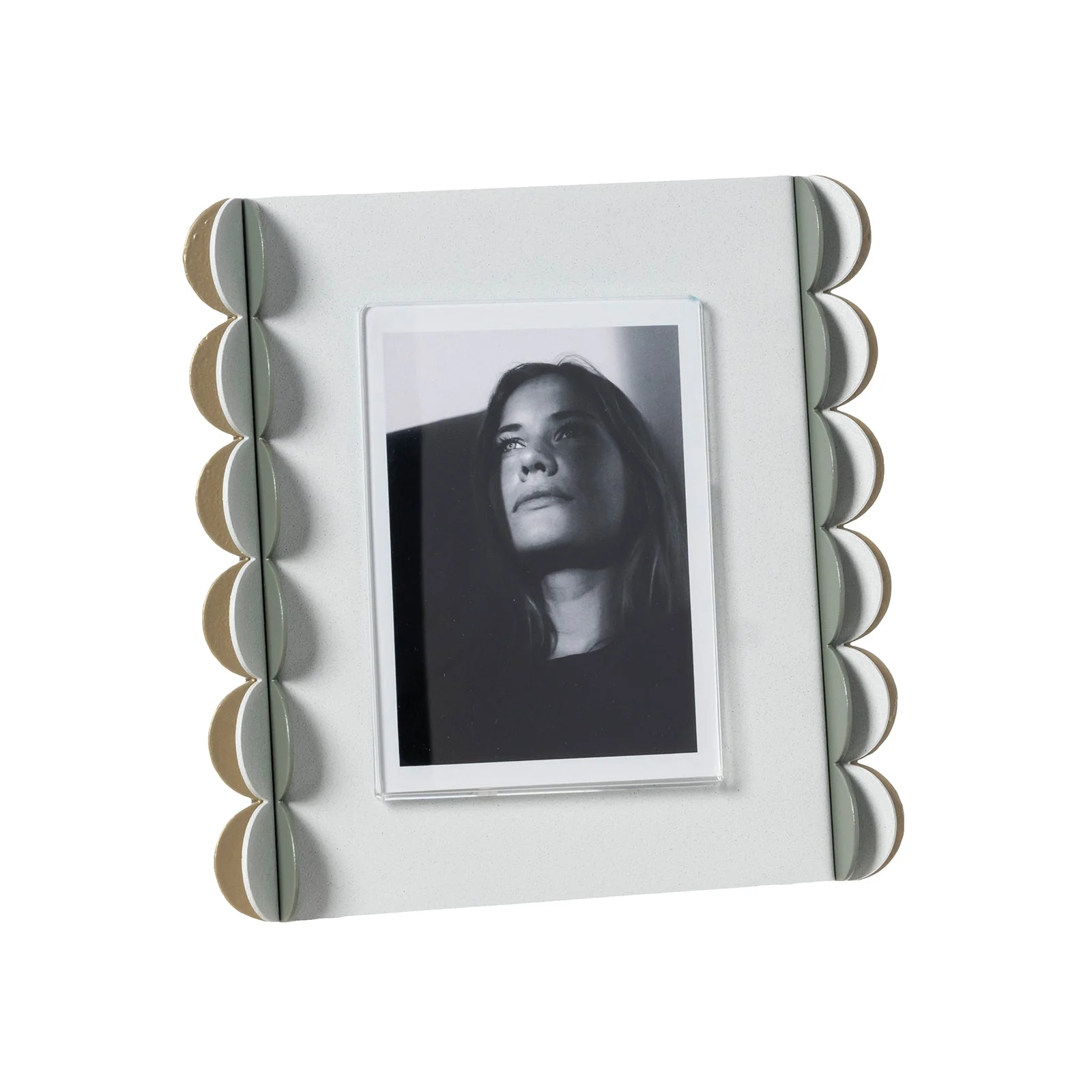 ARTI & MESTIERI Portafoto di Design Volans Piccolo Bianco Marmo Giada Bianco Marmo Oro Laccato