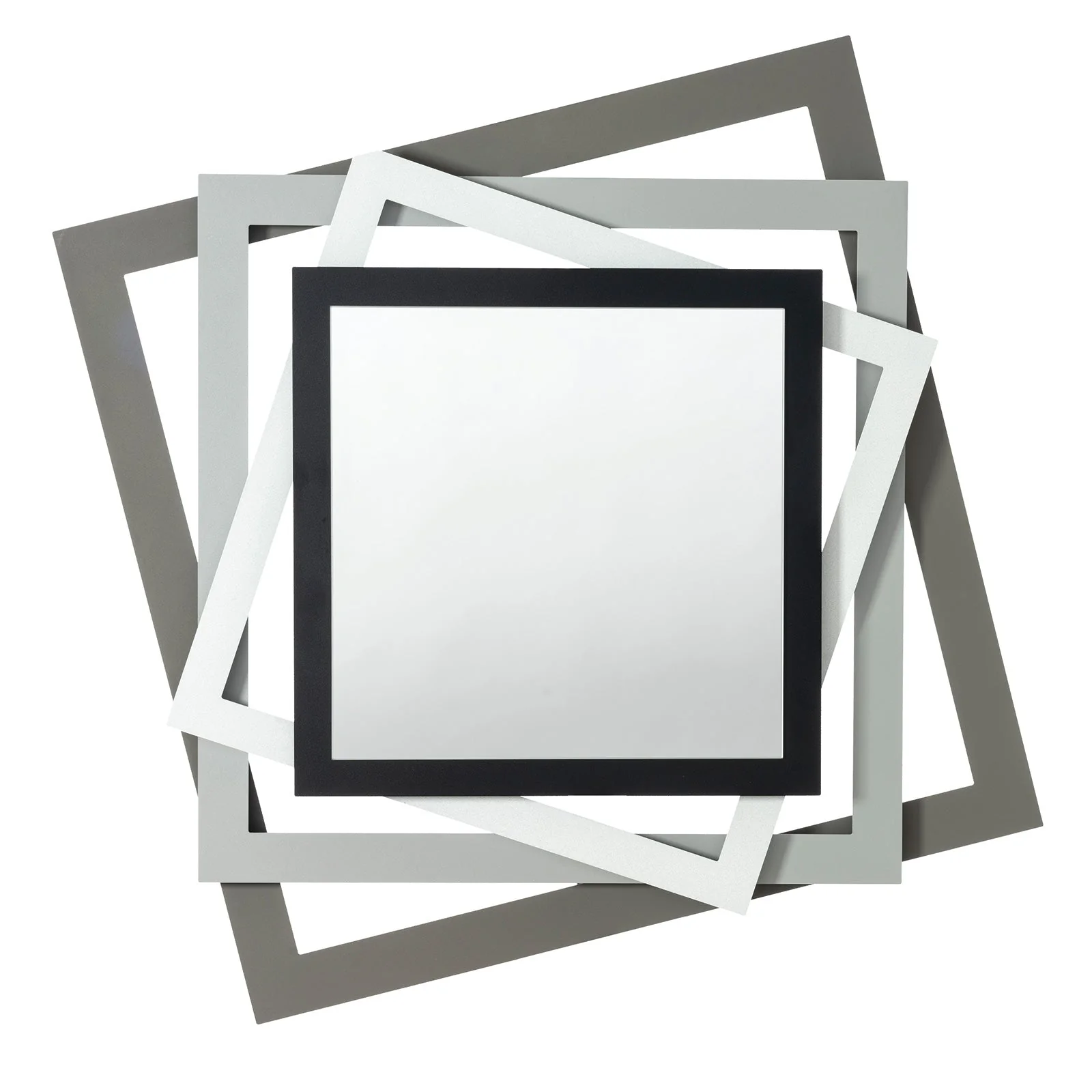 ARTI & MESTIERI Specchio da Parete Moderno Rubik Fango E Alluminio E Bianco Marmo E Nero