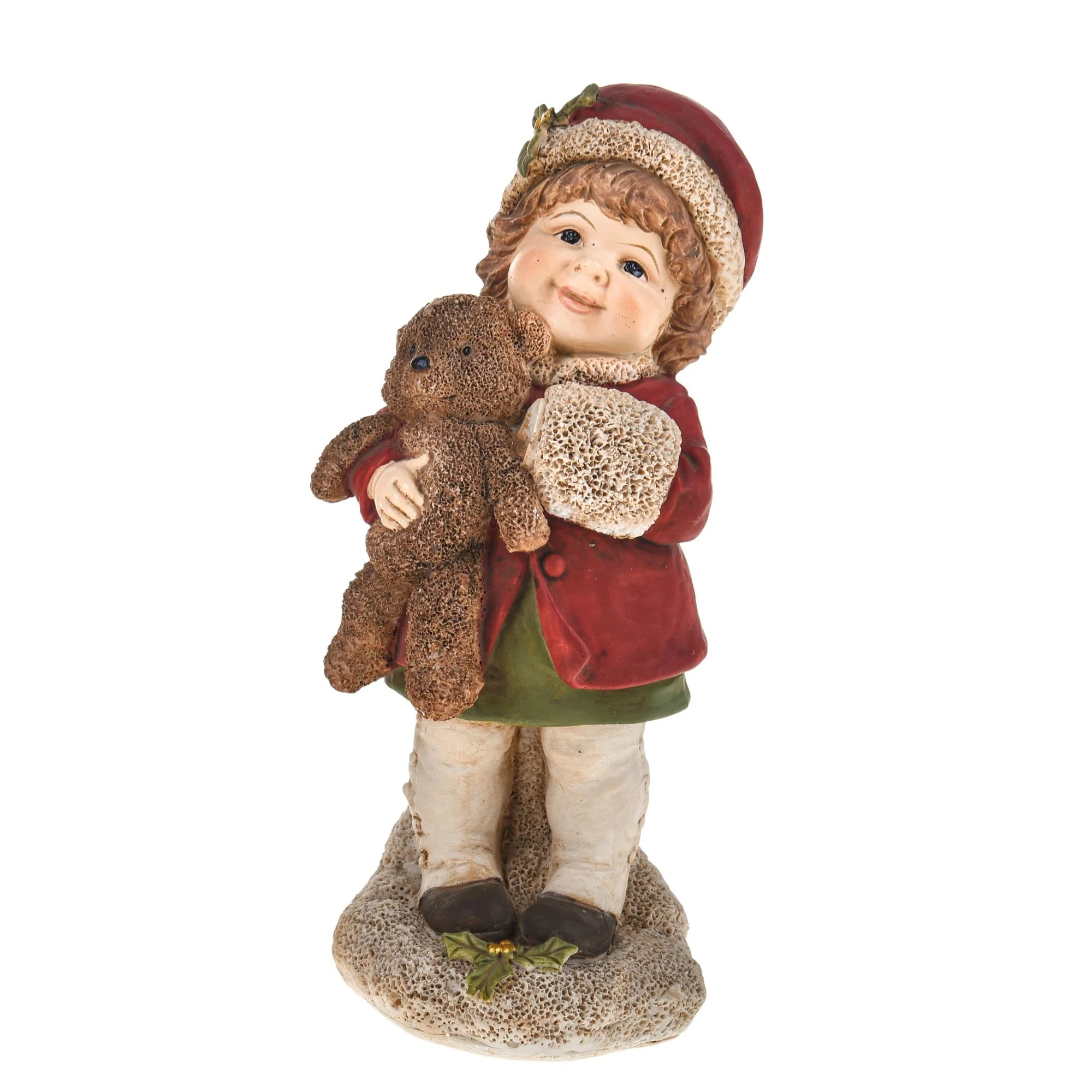 BIANCHI DINO - Bimba c/ Pacco Regalo Decorazione Natalizia 15 cm Resina - Image 2