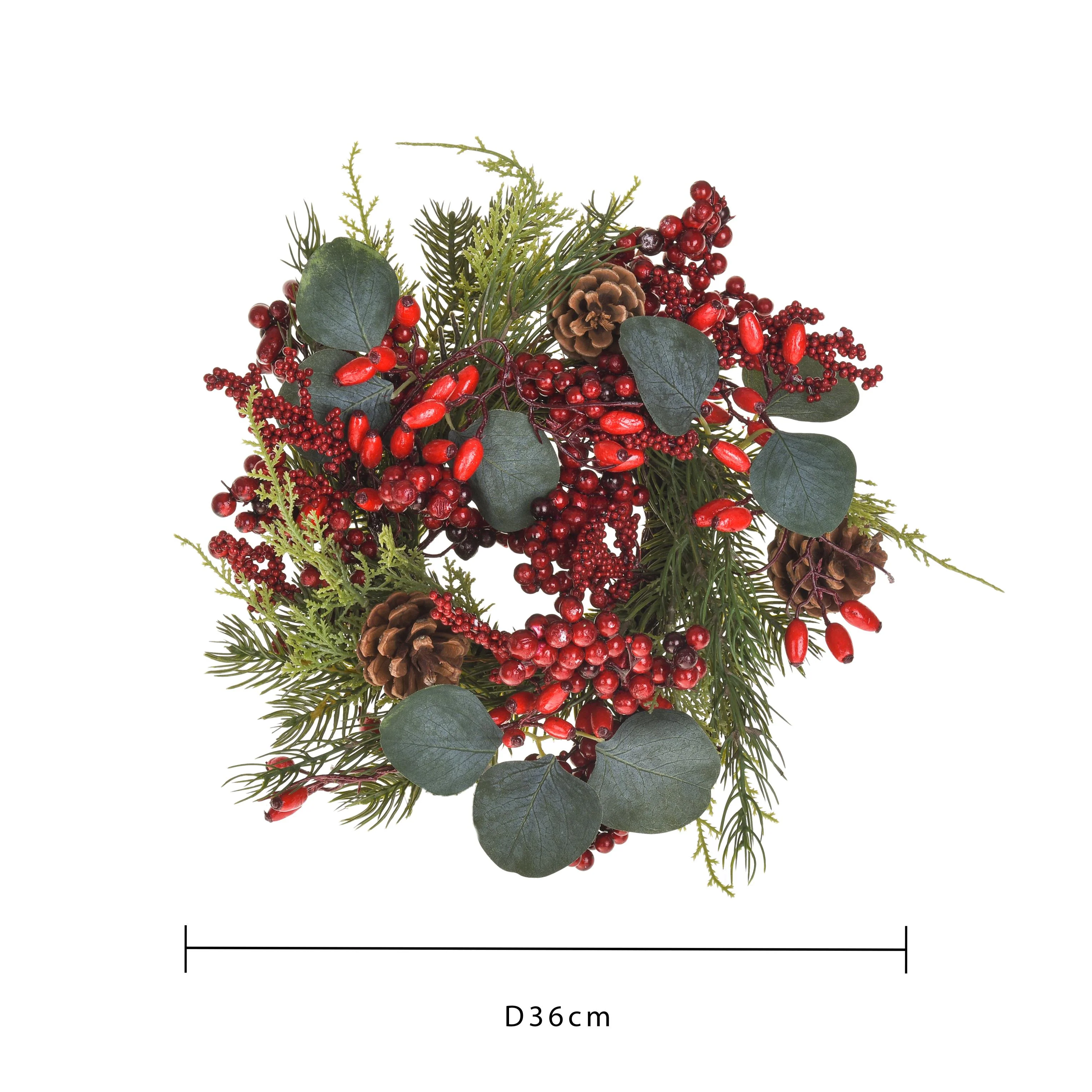 BIANCHI DINO Corona Ghirlanda 36cm Eucalipto Decorazione Natalizia Natale - Image 2