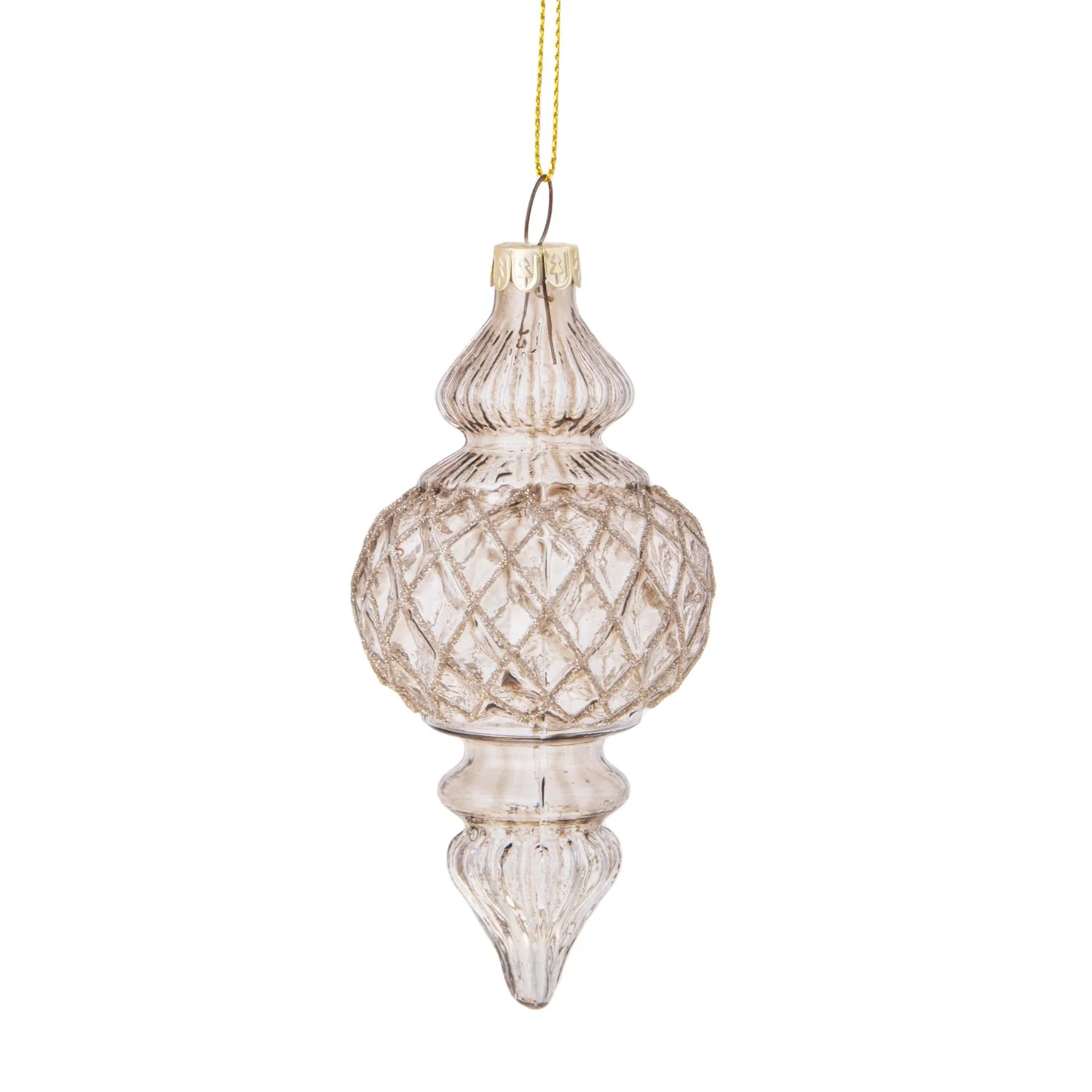 BIANCHI DINO Sfera Pendaglio per Albero di Natale in Vetro 14cm Champagne - Image 2