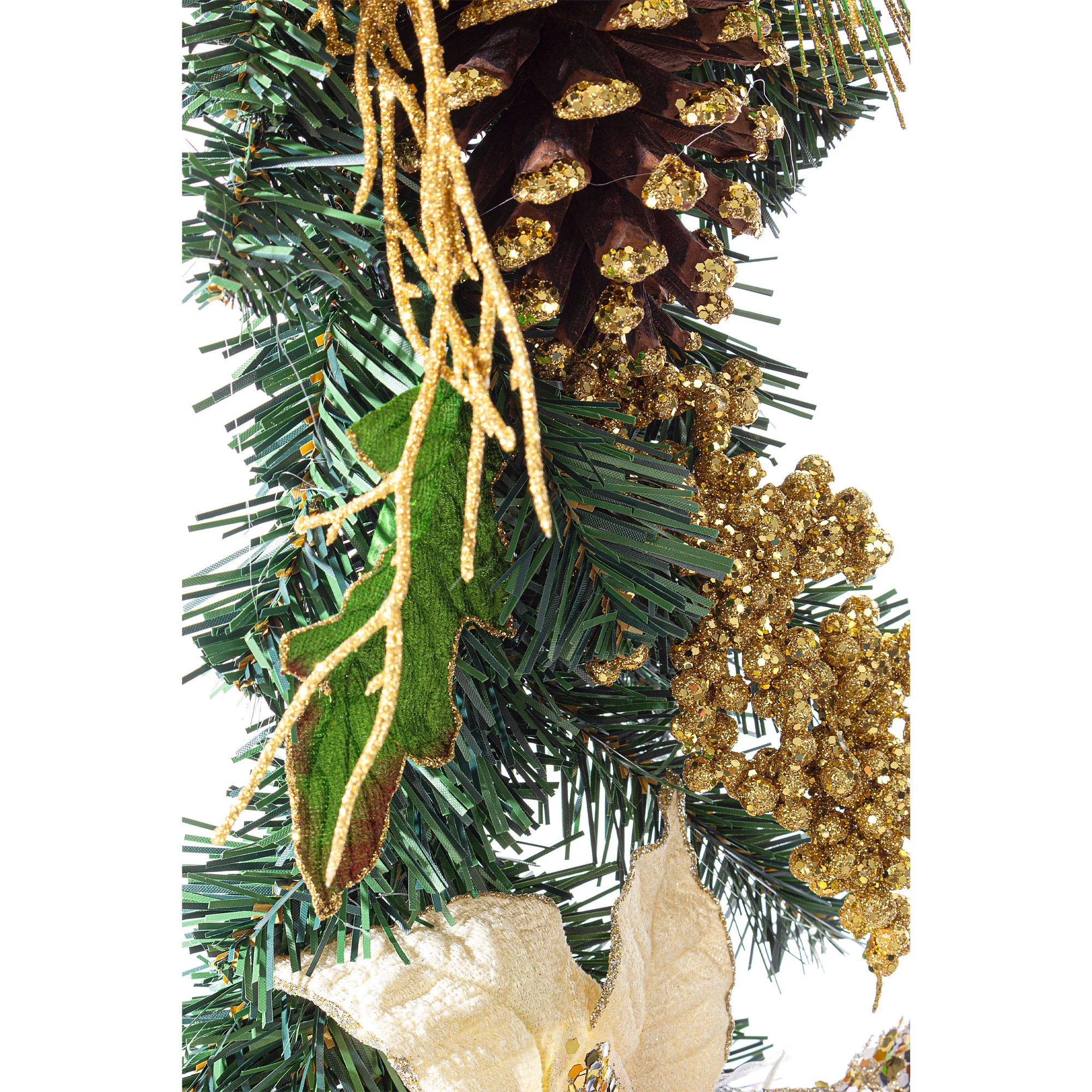 BIZZOTTO - Boa Ghirlanda Kyle Poinsettia 180cm Decorazione Natalizia PVC - Image 2