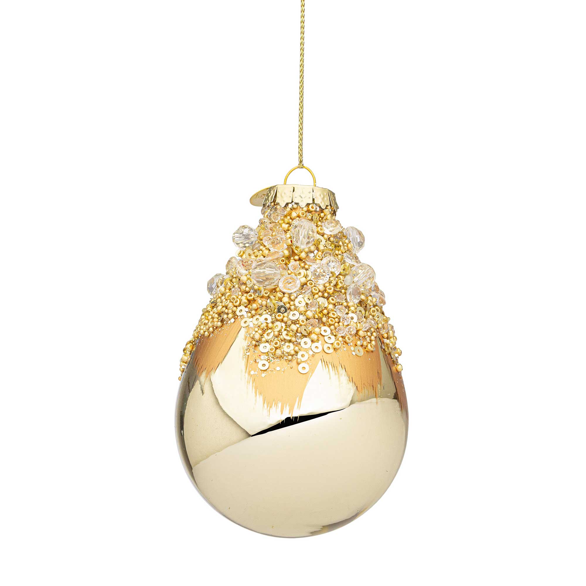 BIZZOTTO Goccia Addobbo di Natale Gleeful Champagne 9cm Vetro - Image 2