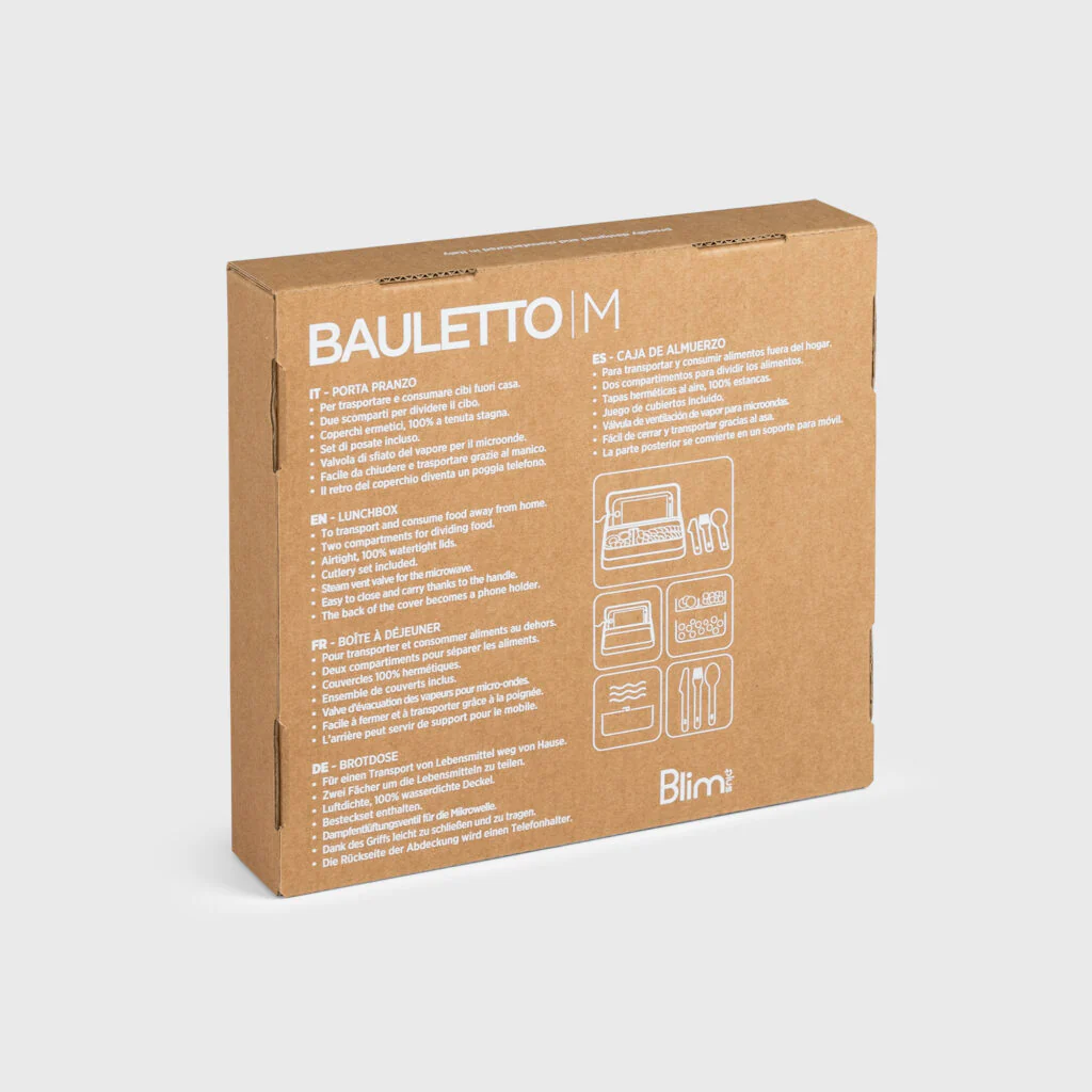 BLIM PLUS Lunchbox Porta Pranzo Bauletto M 18x17,5cm Arctic White Bianco Made in Italy 100% Riciclabile - Image 9