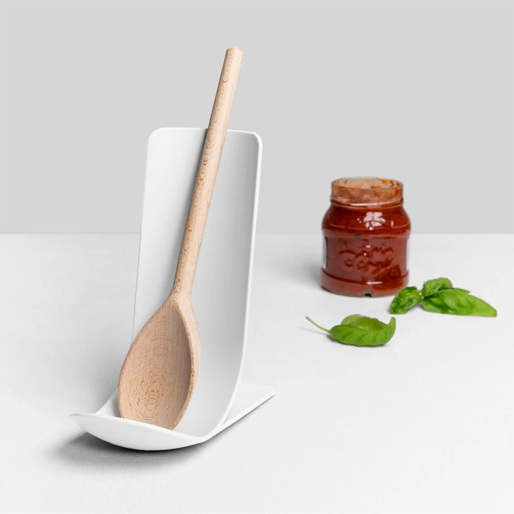 BLIM PLUS Poggiamestoli Stand 18cm Arctic White Bianco Made in Italy 100% Riciclabile - Image 2