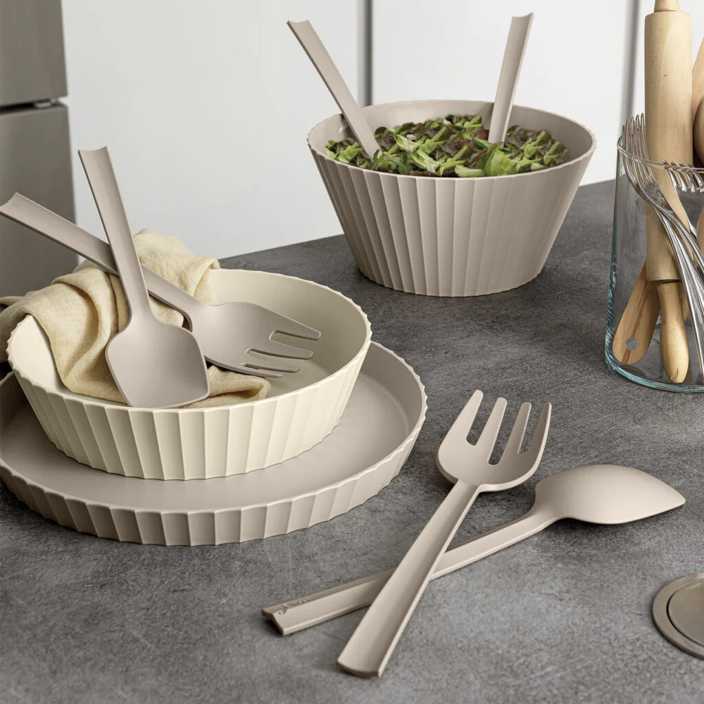 BLIM PLUS Posate per Insalata Paestum 29cm Forest Medium Verde Made in Italy 100% Riciclabile - Image 4