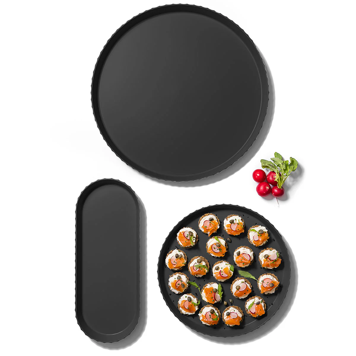 BLIM PLUS Vassoio Rotondo Atena L 40cm Carbon Black Nero Made in Italy 100% Riciclabile - Image 3