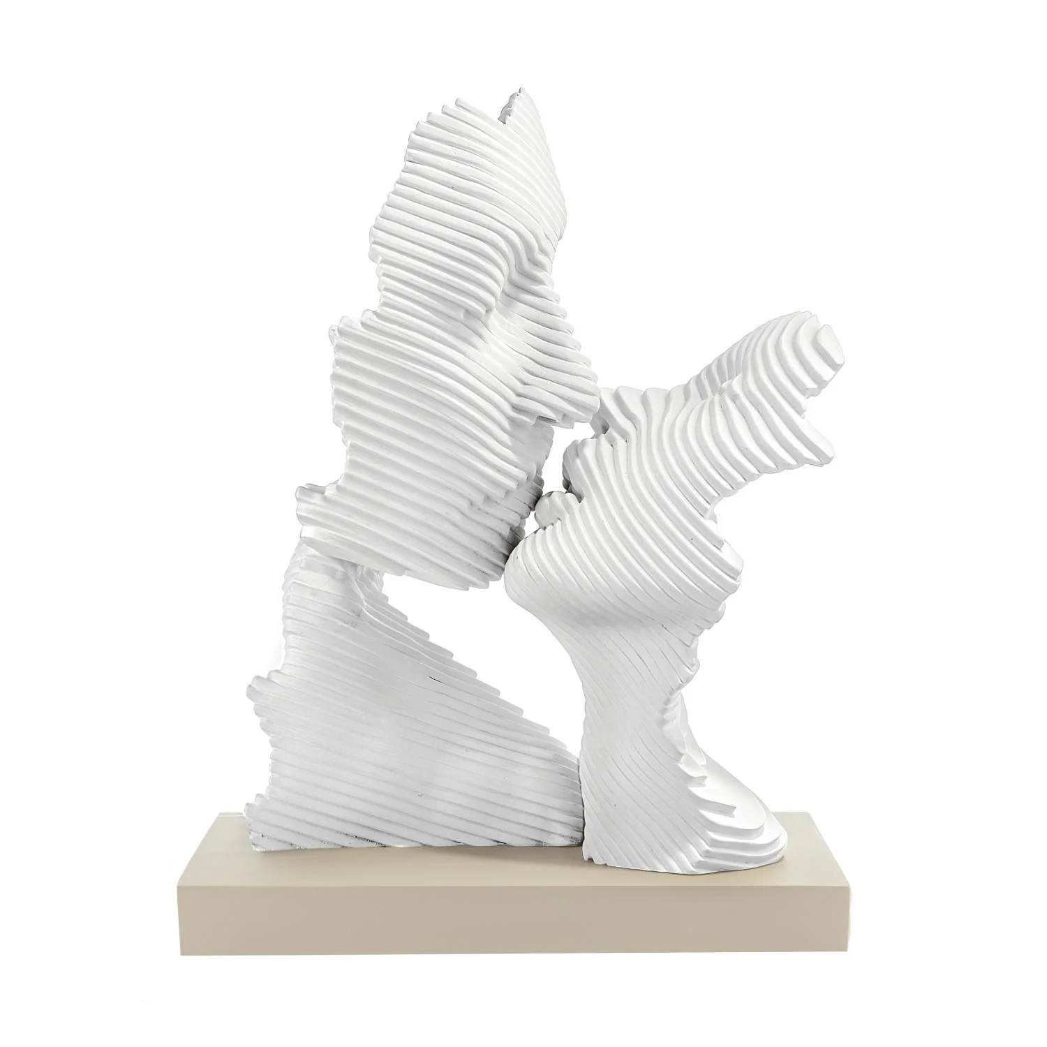 BONGELLI PREZIOSI Scultura Bacio Stilizzata 15x16cm Base Nocciola