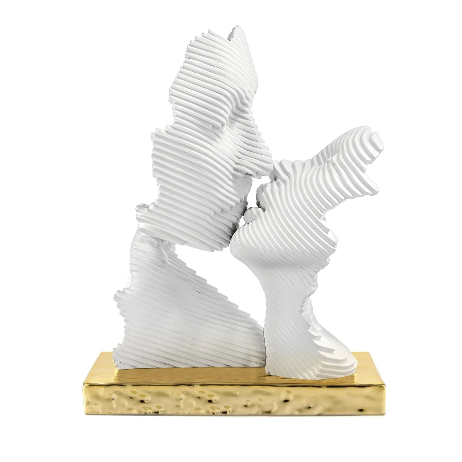 BONGELLI PREZIOSI Scultura Bacio Stilizzata 16x29cm Base Oro