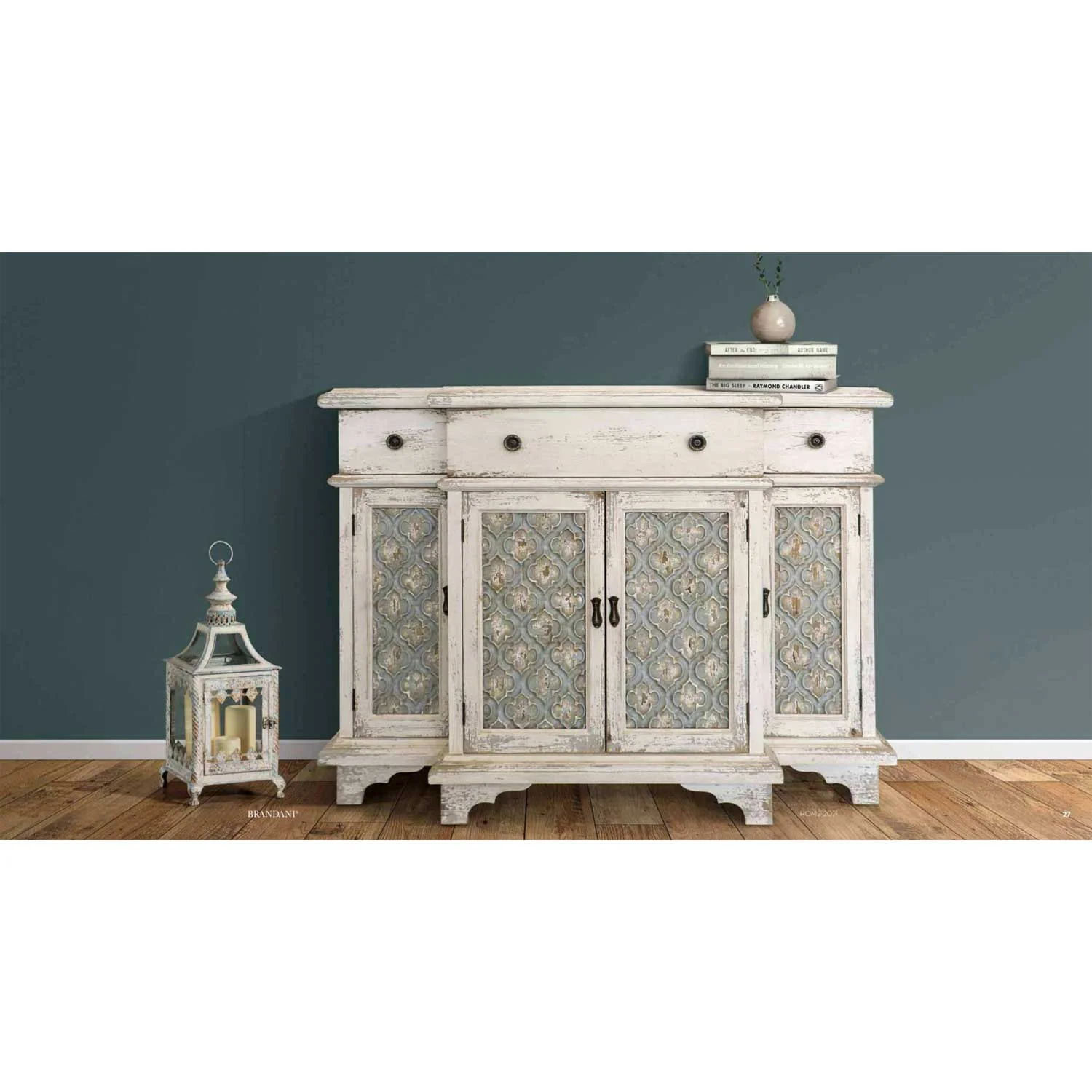 BRANDANI - Credenza Madia Mobile Intarsio Legno di Abete 124x99cm 53010 - Image 2