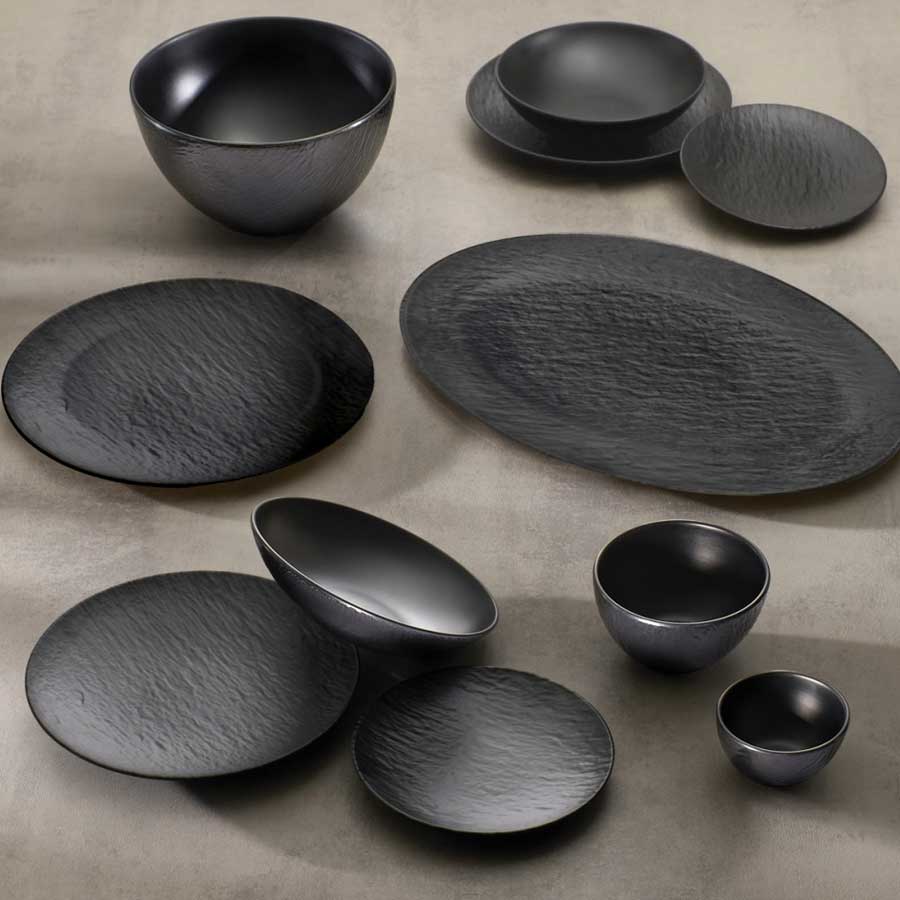 BRANDANI Piatto Piano Black Eclipse 26cm in Melamina - Image 2