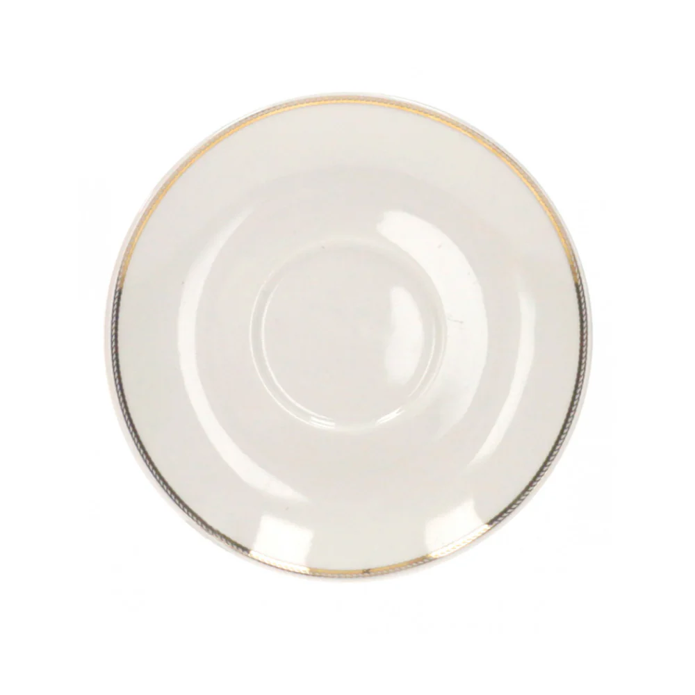BRANDANI Punto Oro Set 2 Pezzi Tazza Caffè c/Piattino Porcellana Bianco Oro - Image 3