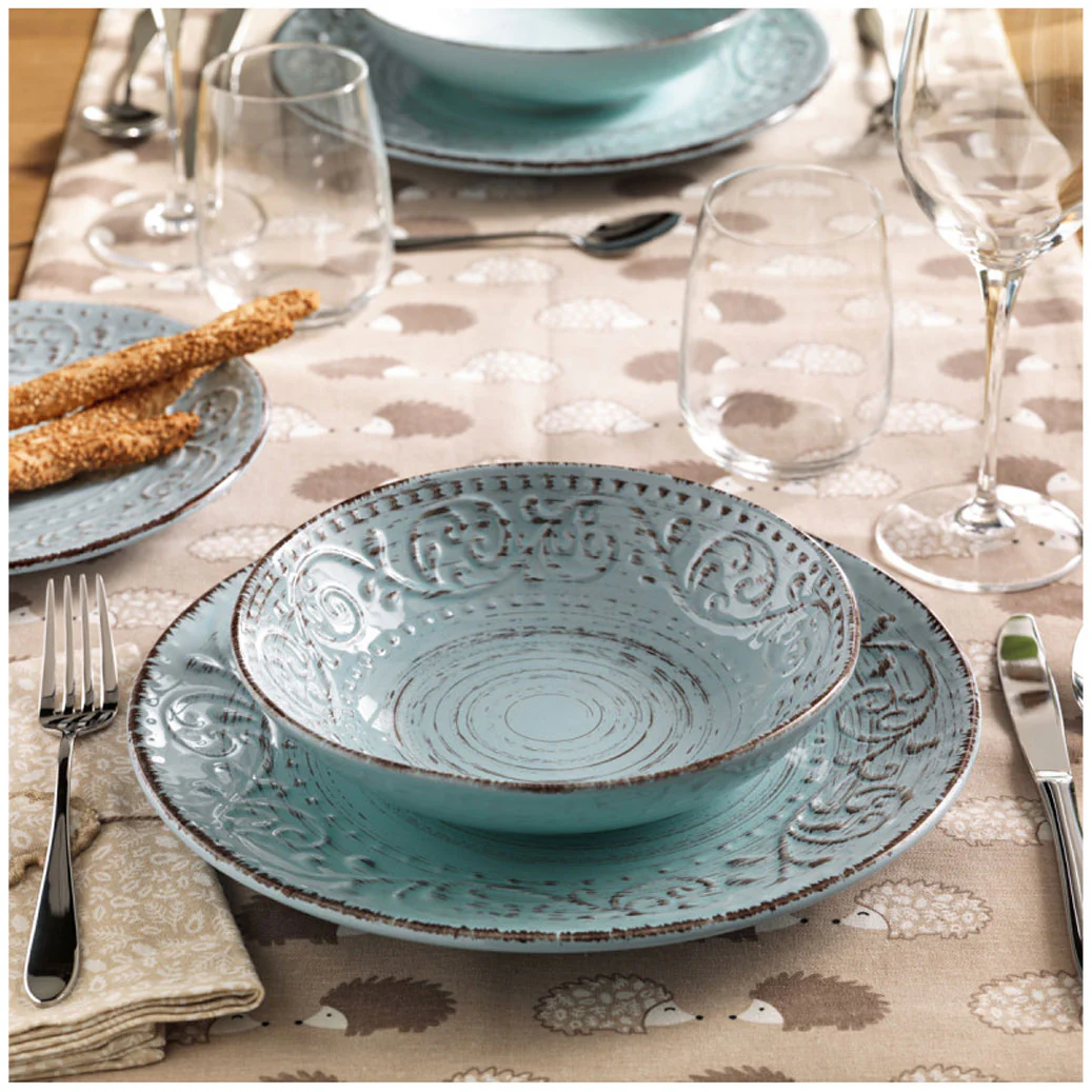 BRANDANI Serendipity Piatto Piano 27,5cm Turchese Azzurro Stoneware - Image 2
