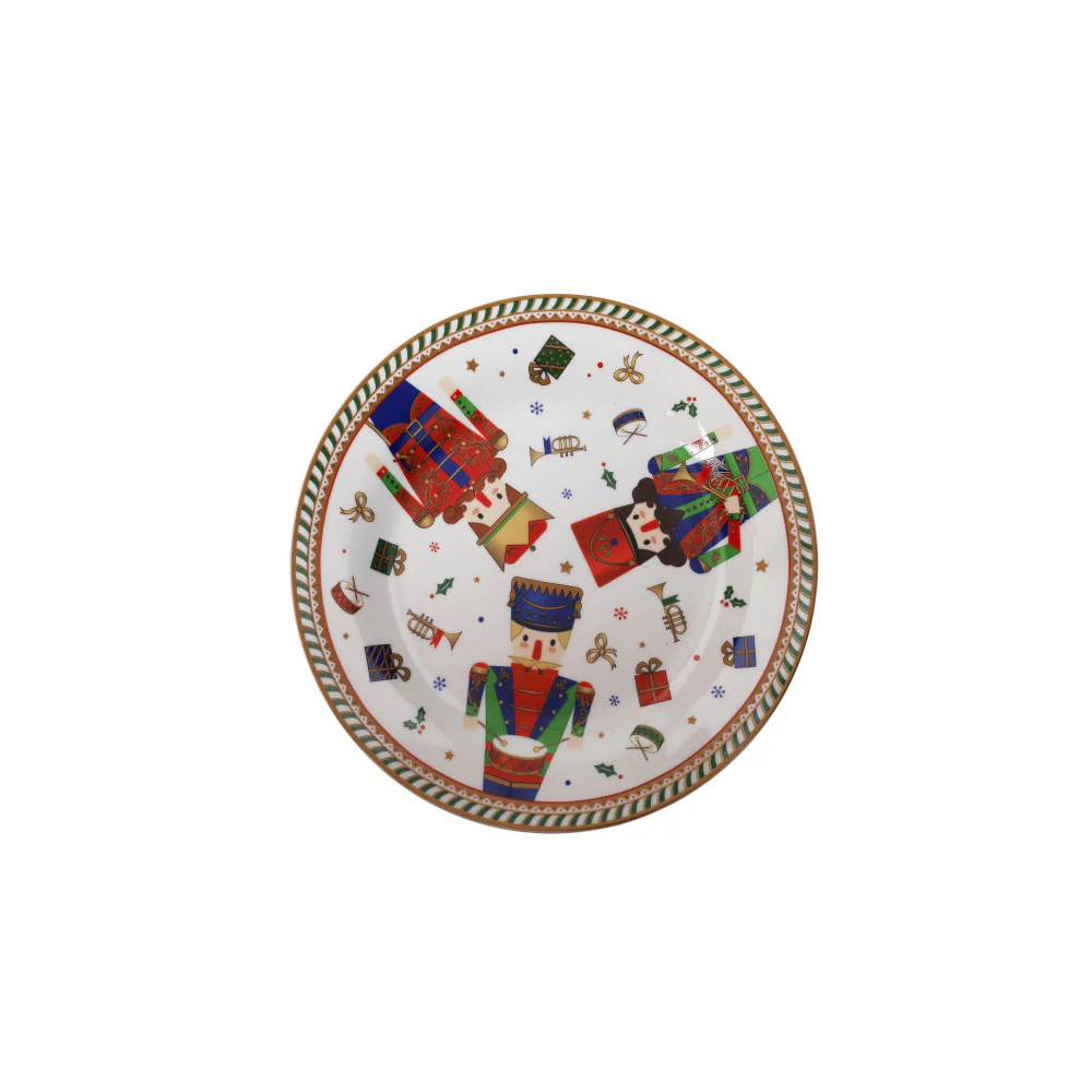 BRANDANI Lo Schiaccianoci Servizio Tavola Piatti Set 18 Pezzi Porcellana Tavola Natalizia - Image 3