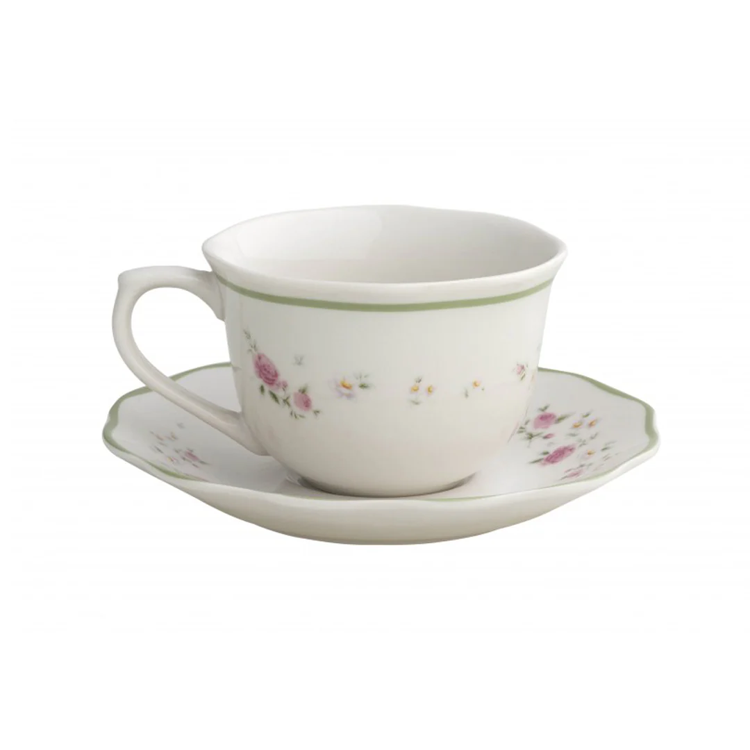 BRANDANI Tazza Tè Nonna Rosa Set 2 Pezzi 90ml Porcellana - Image 2
