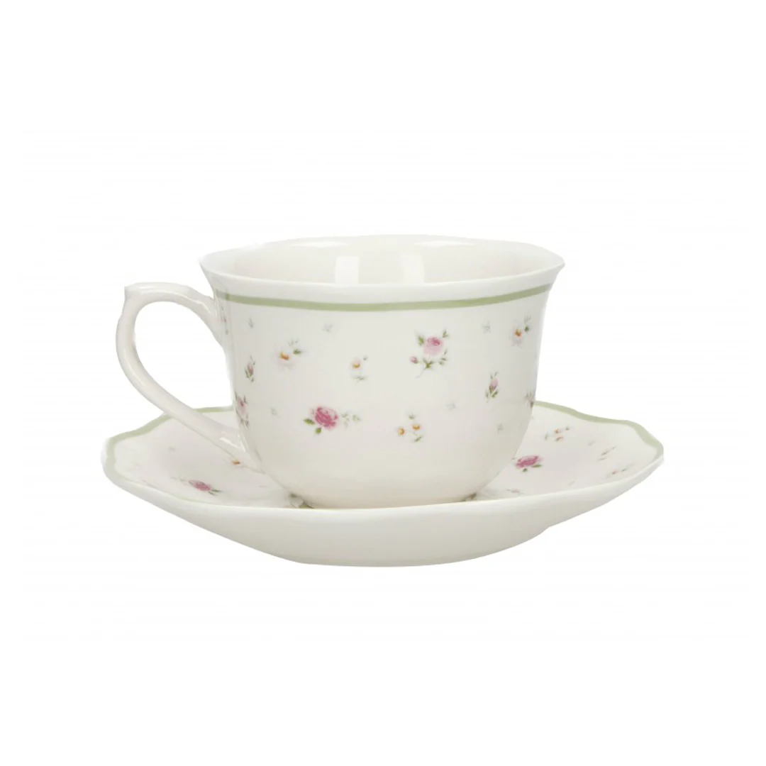 BRANDANI Tazza Tè Nonna Rosa Set 2 Pezzi 90ml Porcellana - Image 3