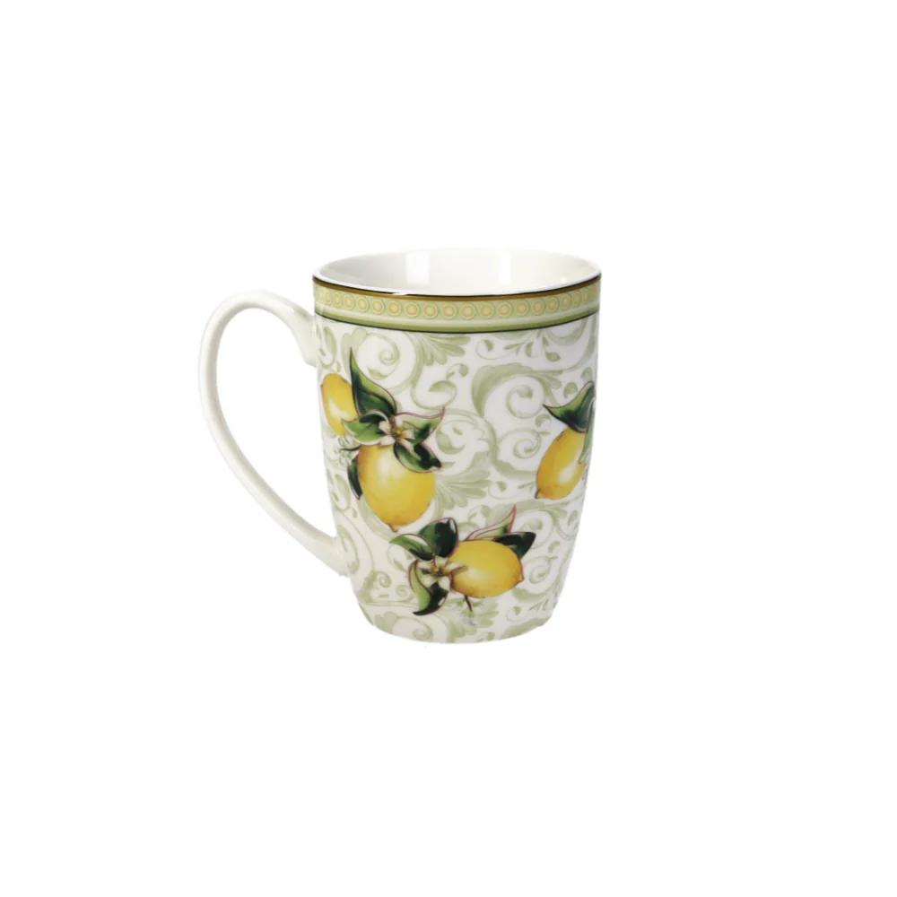 BRANDANI Tazza da Caffè MUG Set 2 Pezzi Limoni 250ml Porcellana - Image 2