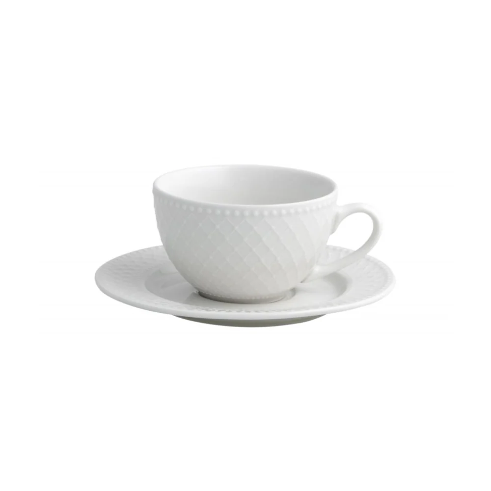 BRANDANI Burlesque Set 2 Pezzi Tazza Tè con Piattino 16x7cm Porcellana