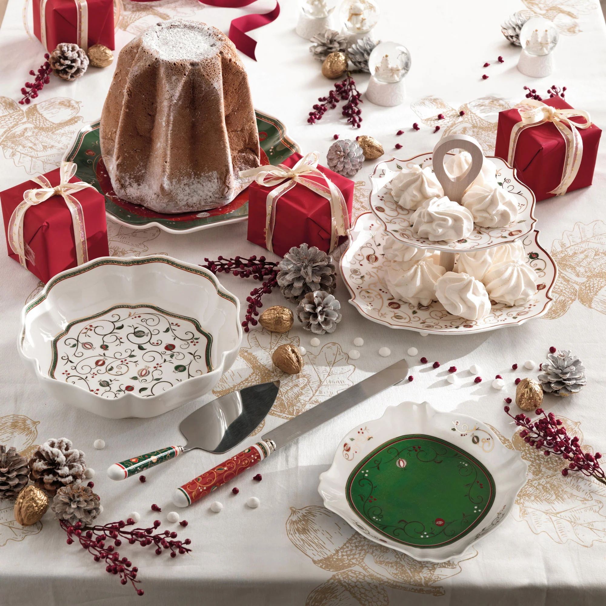 BRANDANI Tempo di Festa Ciotola Ciotolina Coppa 24,5cm Tavola Natale Porcellana - Image 2