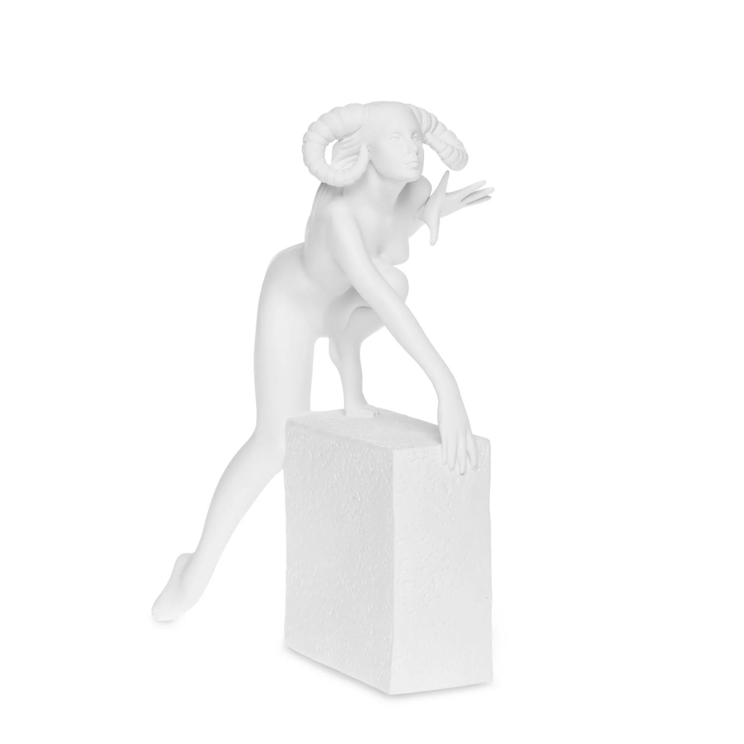 CHRISTEL by Sommer Figura Statuetta Zodiaco Ariete 25cm Bianco Porcellana