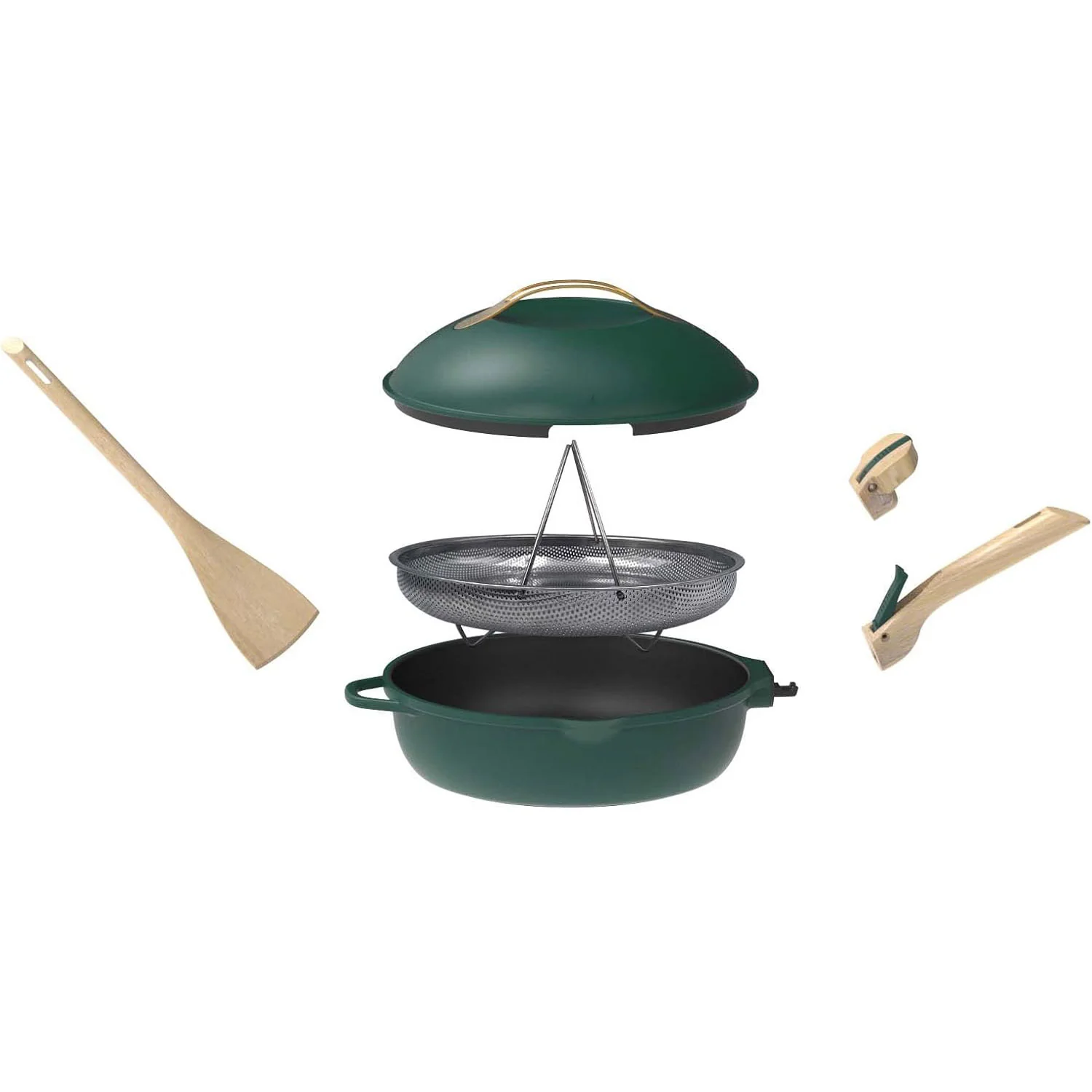 COOKUT La Favolosa Padella Casseruola Tegame 2 Manici 8 in 1 24cm Metallo Canopee Verde - Image 2