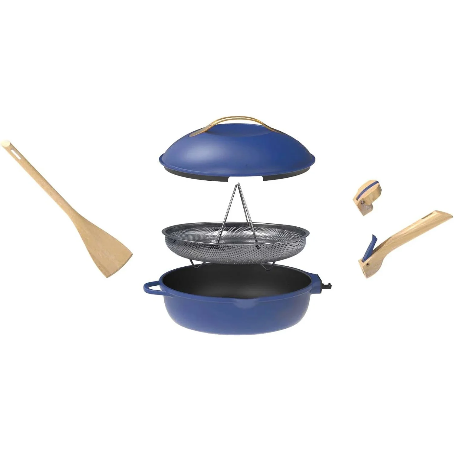 COOKUT La Favolosa Padella Casseruola Tegame 2 Manici 8 in 1 28cm Metallo Zaffiro - Image 2