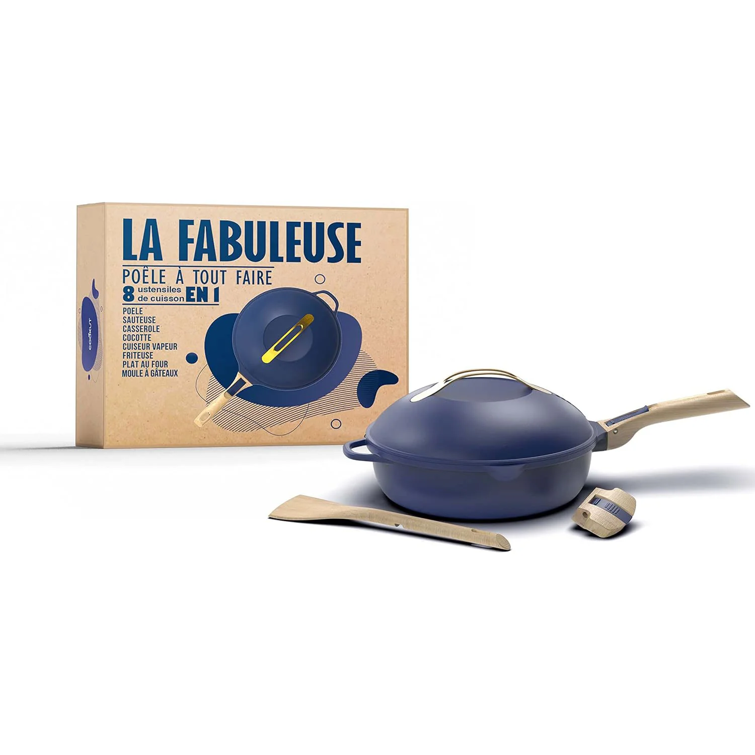 COOKUT La Favolosa Padella Casseruola Tegame 2 Manici 8 in 1 24cm Metallo Zaffiro - Image 3