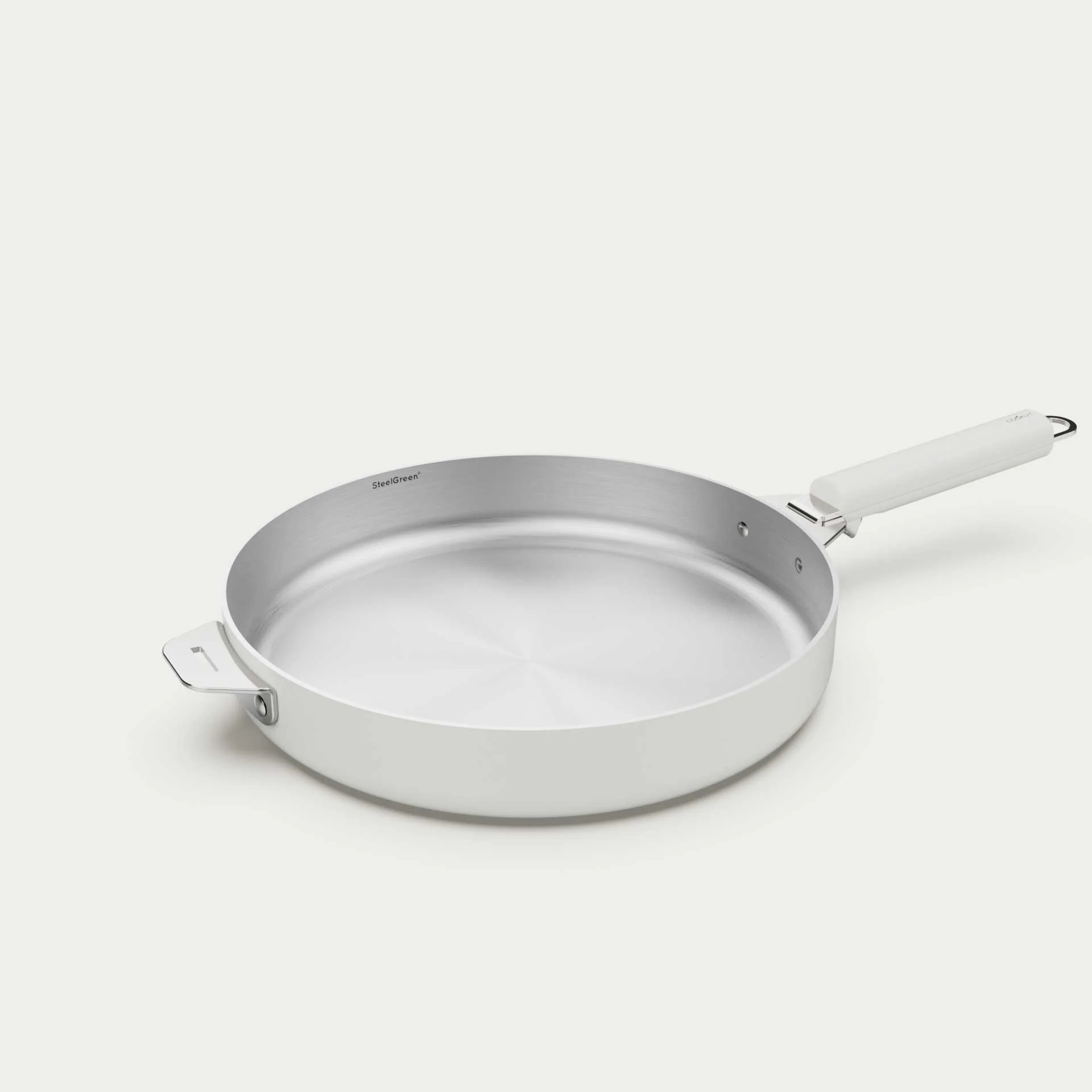 COOKUT La Meravigliosa Padella con Manici 28cm Bianco Acciaio Inox - Image 3