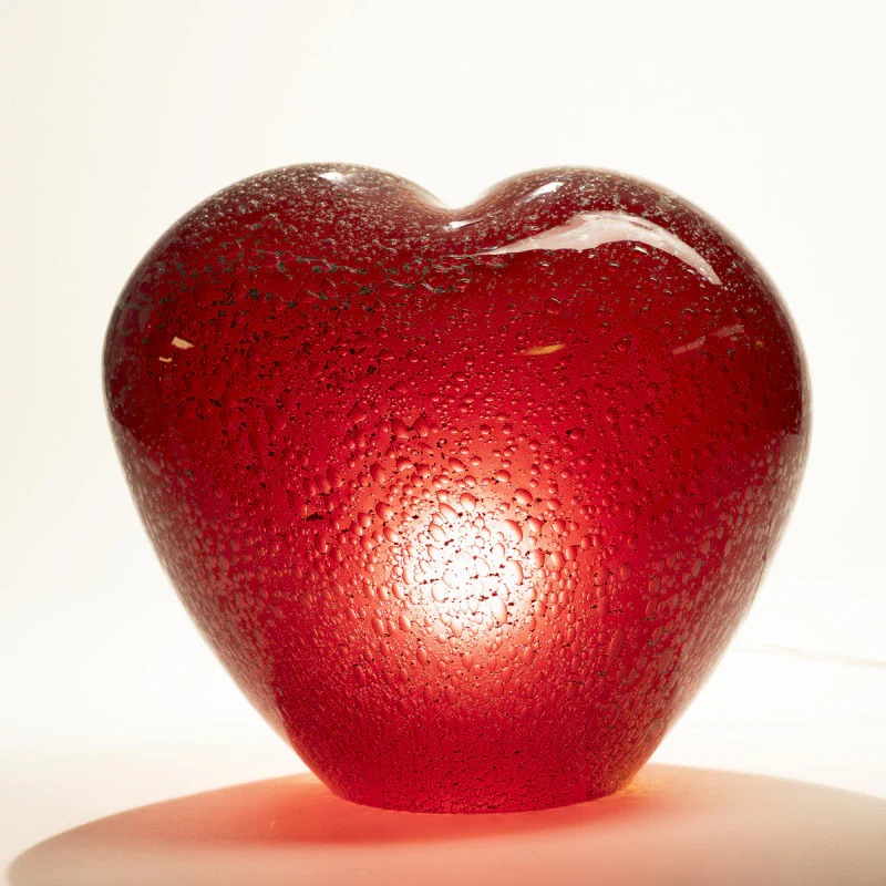DRIMMER Affection Lampada da Tavolo a Cuore 28x32cm Rosso Vetro - Image 2