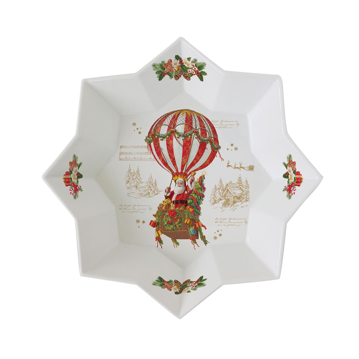 EASY LIFE Christmas Memories Vassoio Tondo 25cm Porcellana Tavola di Natale - Image 2