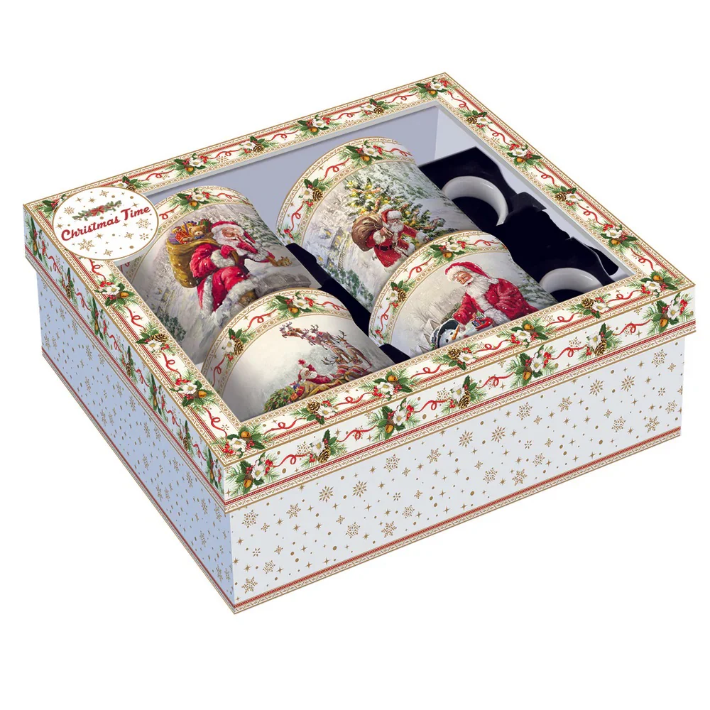 EASY LIFE Christmas Time Set 4 Tazze Caffè Mug 300ml Porcellana - Image 2