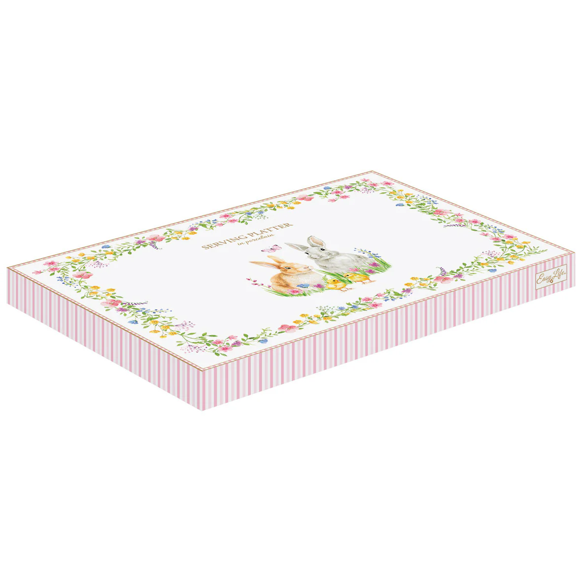 EASY LIFE Happy Easter Vassoio Ovale 35x23,5cm Porcellana Tavola di Pasqua - Image 2