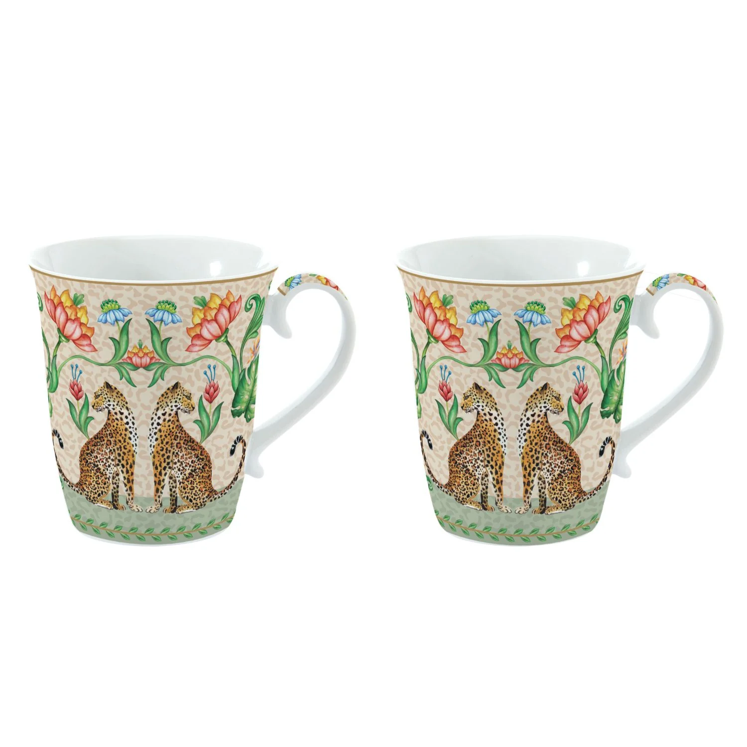 EASY LIFE Jungle Vibes Set 2 Pezzi Tazze Mug 300ml Porcellana - Image 4