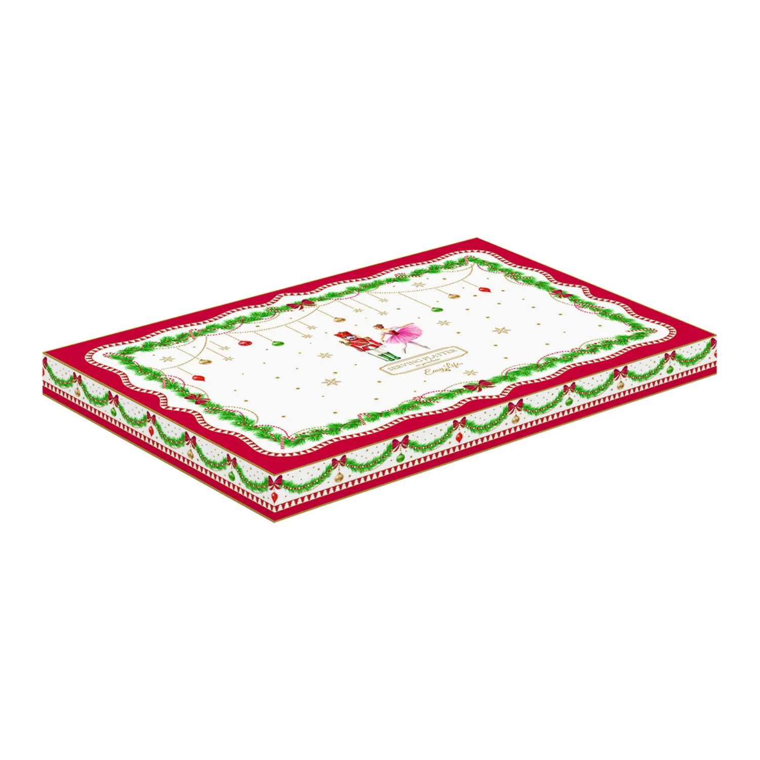 EASY LIFE Magie de Noel Vassoio Ovale Natalizio 35x23,5cm Porcellana - Image 2
