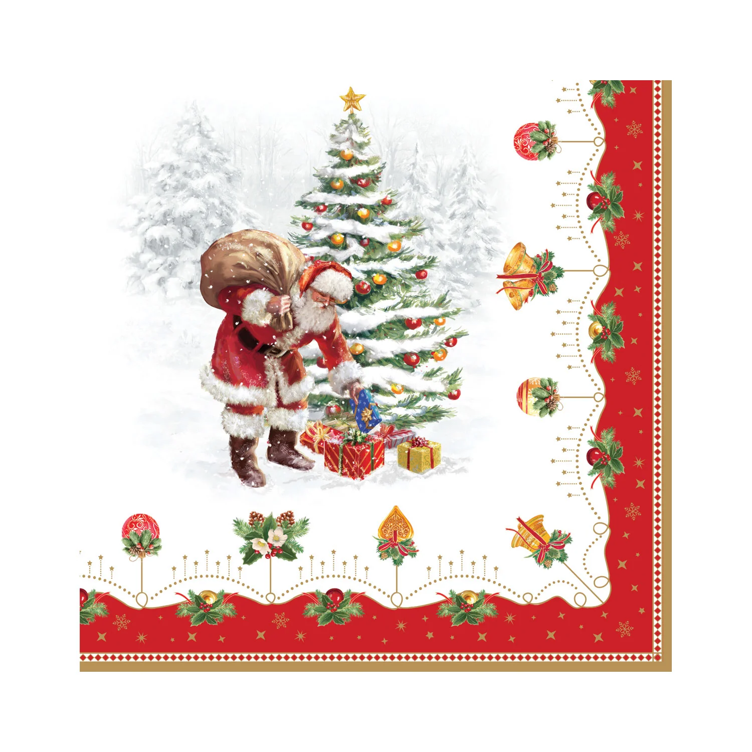 EASY LIFE Nostaligc Christmas Time Set 20 Tovaglioli di Carta 33x33cm Tavola di Natale - Image 2