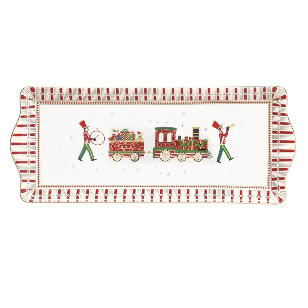 EASY LIFE Polar Express Vassoio 35x15cm Porcellana Tavola di Natale