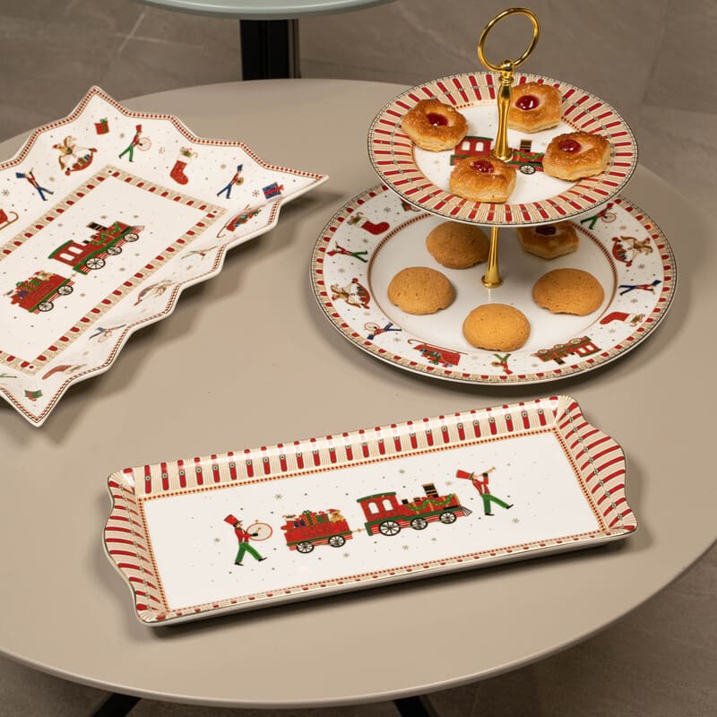 EASY LIFE Polar Express Vassoio 35x15cm Porcellana Tavola di Natale - Image 2